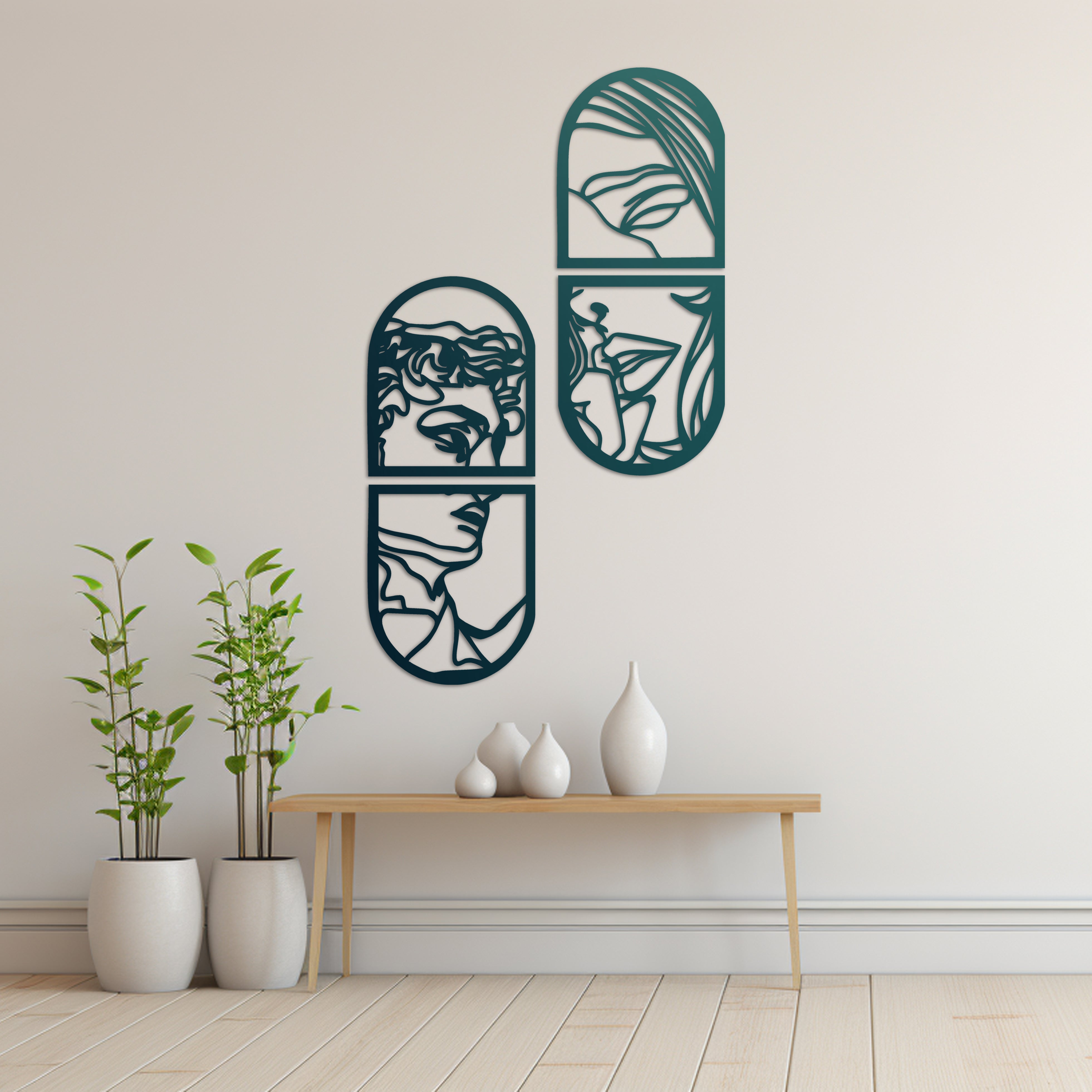 Aşkın Penceresi Metal Duvar Dekoru Laser Artique