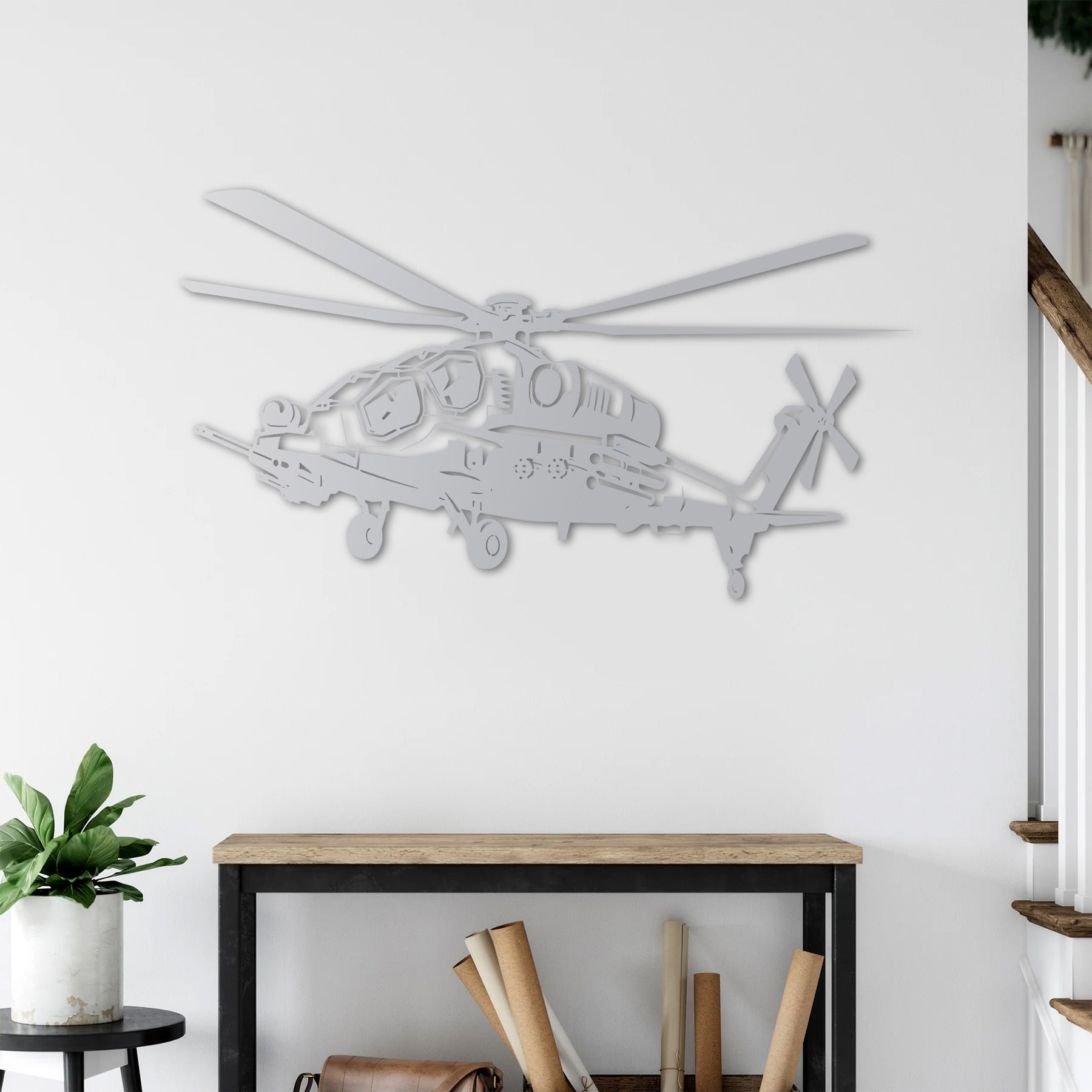 T129 ATAK – Taarruz Helikopteri Metal Duvar Dekoru
