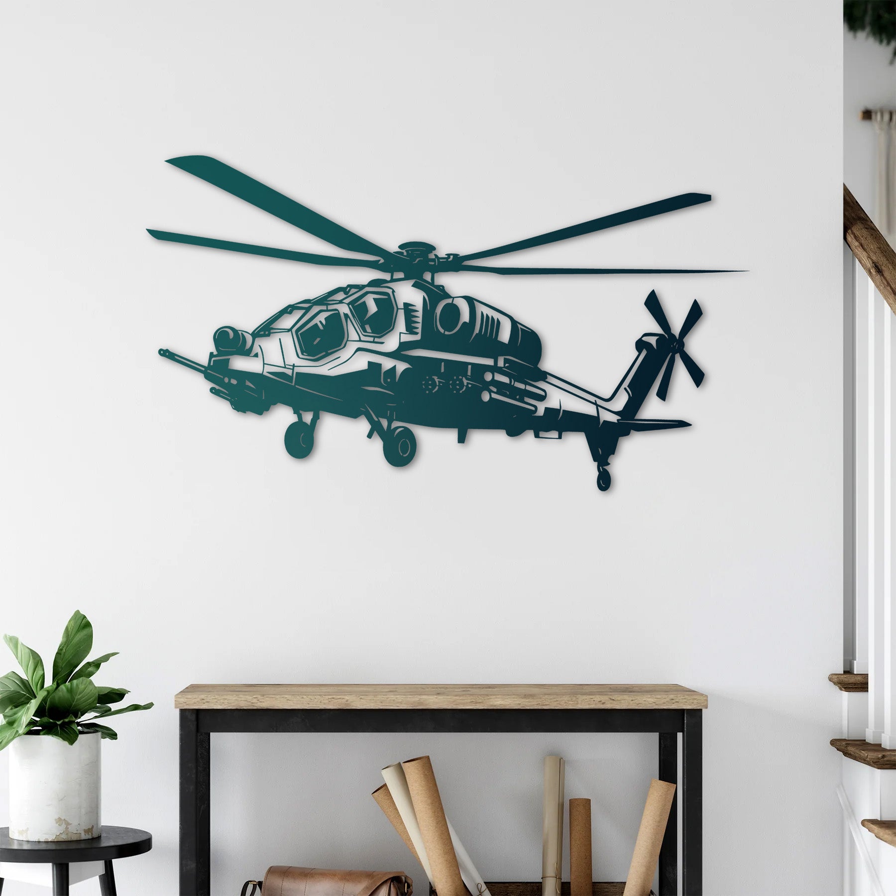 T129 ATAK – Taarruz Helikopteri Metal Duvar Dekoru