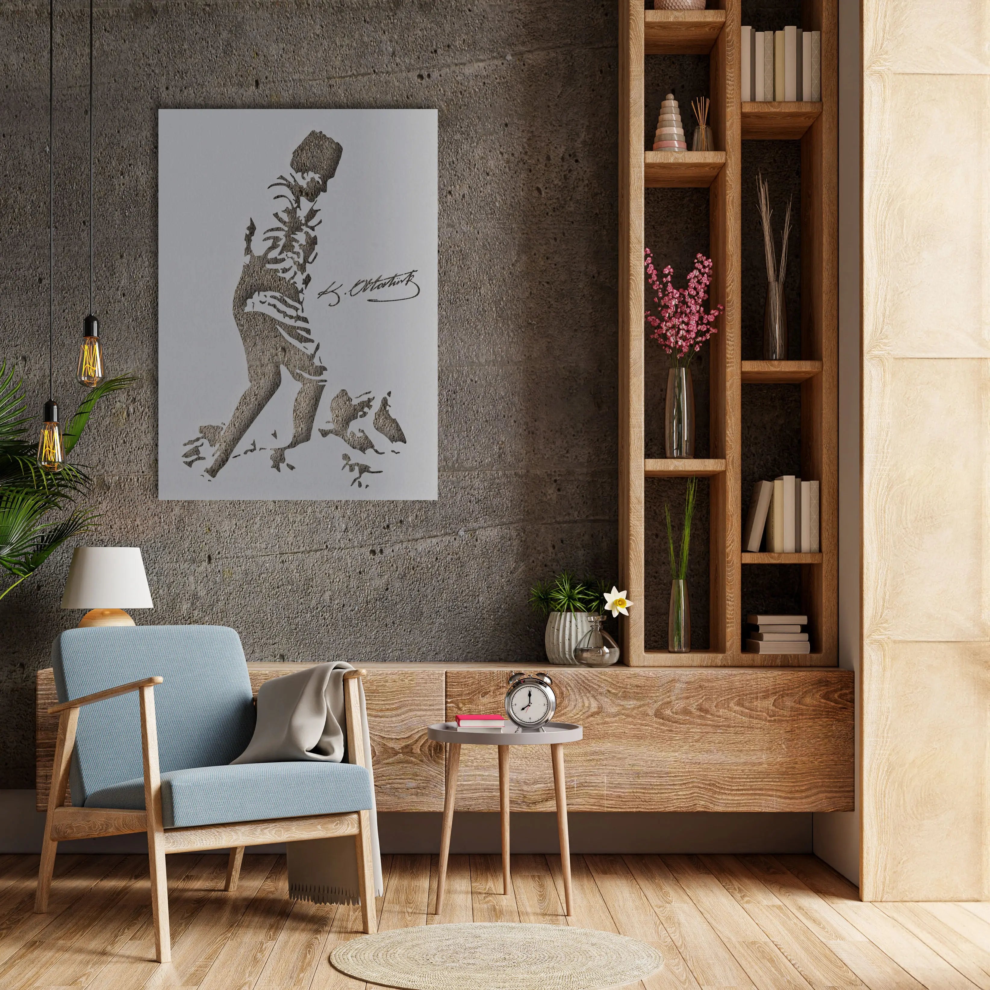 Ebedî Komutan: Atatürk'ün Silüeti Metal Duvar Dekoru Laser Artique