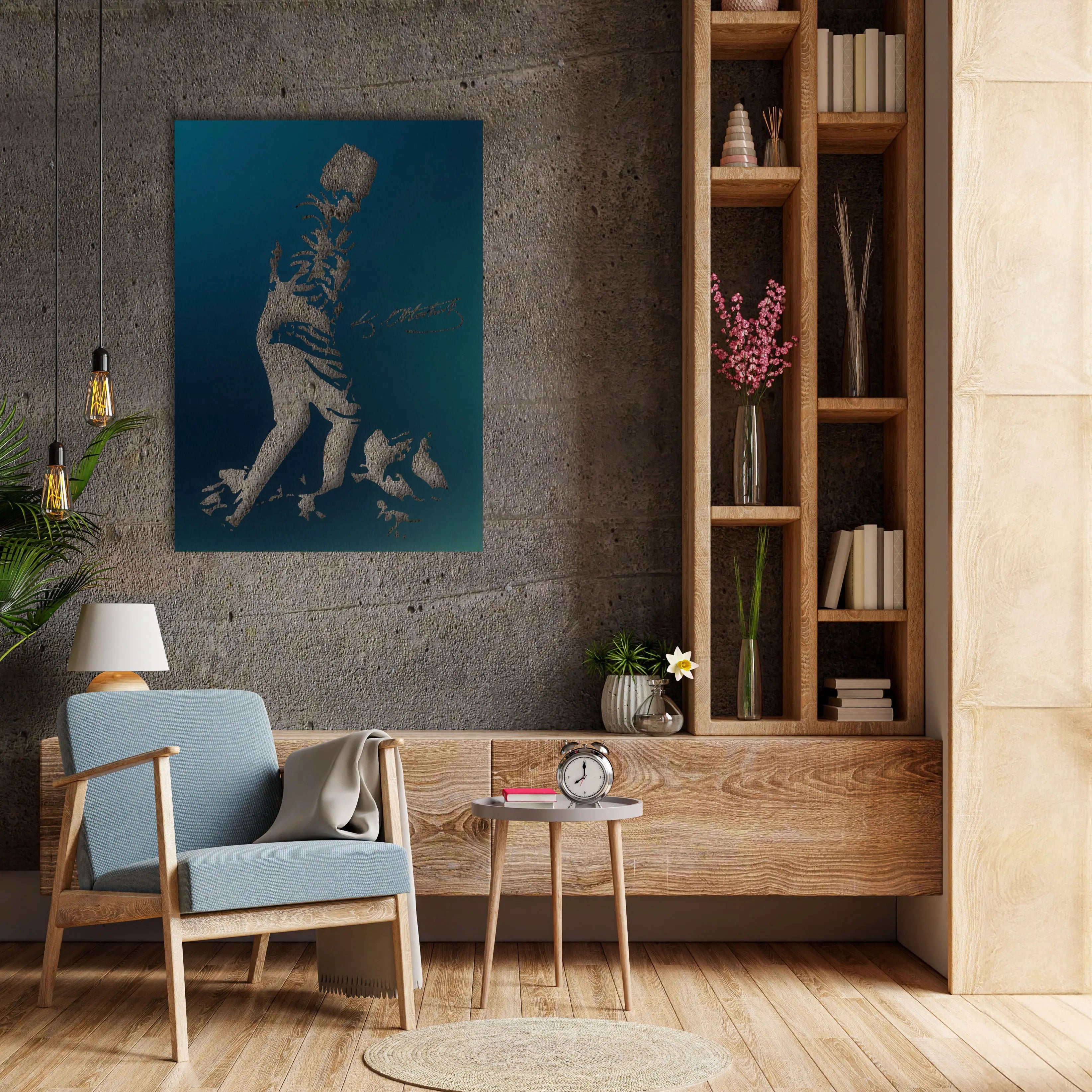 Ebedî Komutan: Atatürk'ün Silüeti Metal Duvar Dekoru Laser Artique