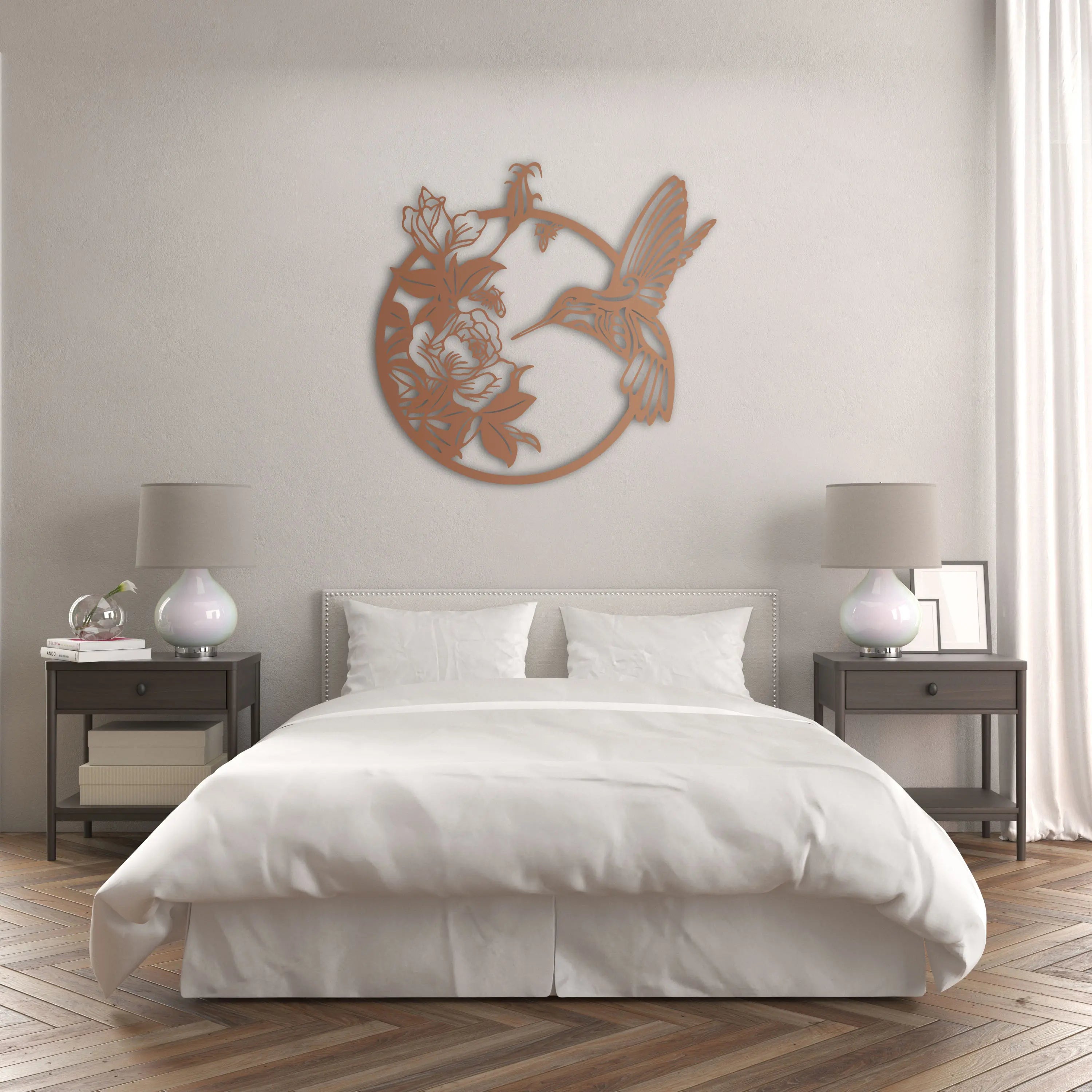 Baharın Elçisi Kuş Metal Duvar Dekoru Laser Artique