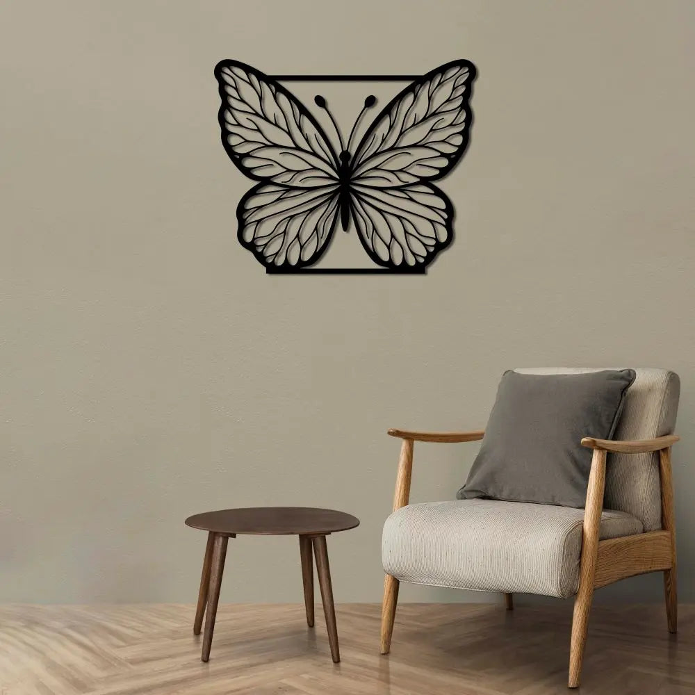 Zarif Kelebek Metal Duvar Dekoru Laser Artique