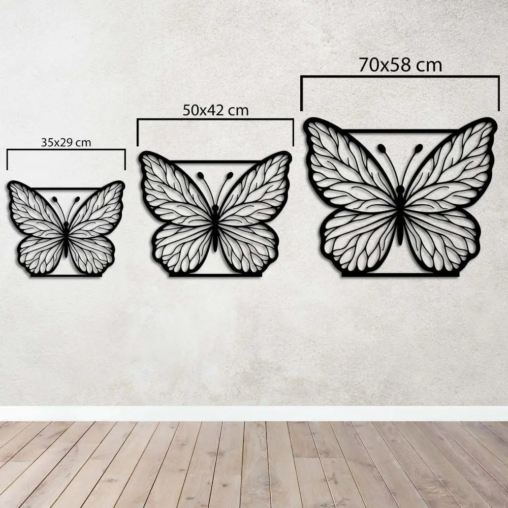 Zarif Kelebek Metal Duvar Dekoru Laser Artique