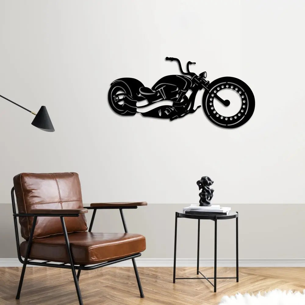 Özgür Ruh: Chopper Motosiklet Metal Duvar Dekoru Laser Artique