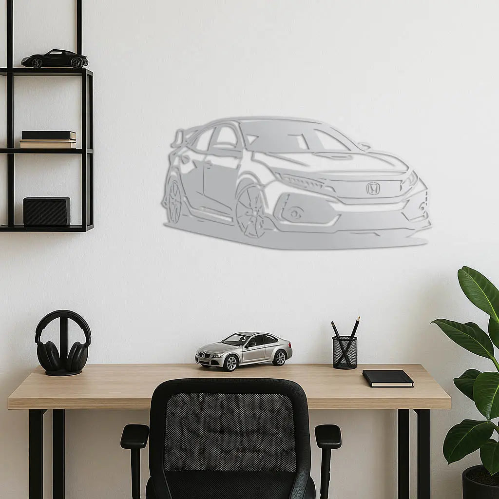 Honda Civic Type R – Araba Metal Duvar Dekoru Laser Artique
