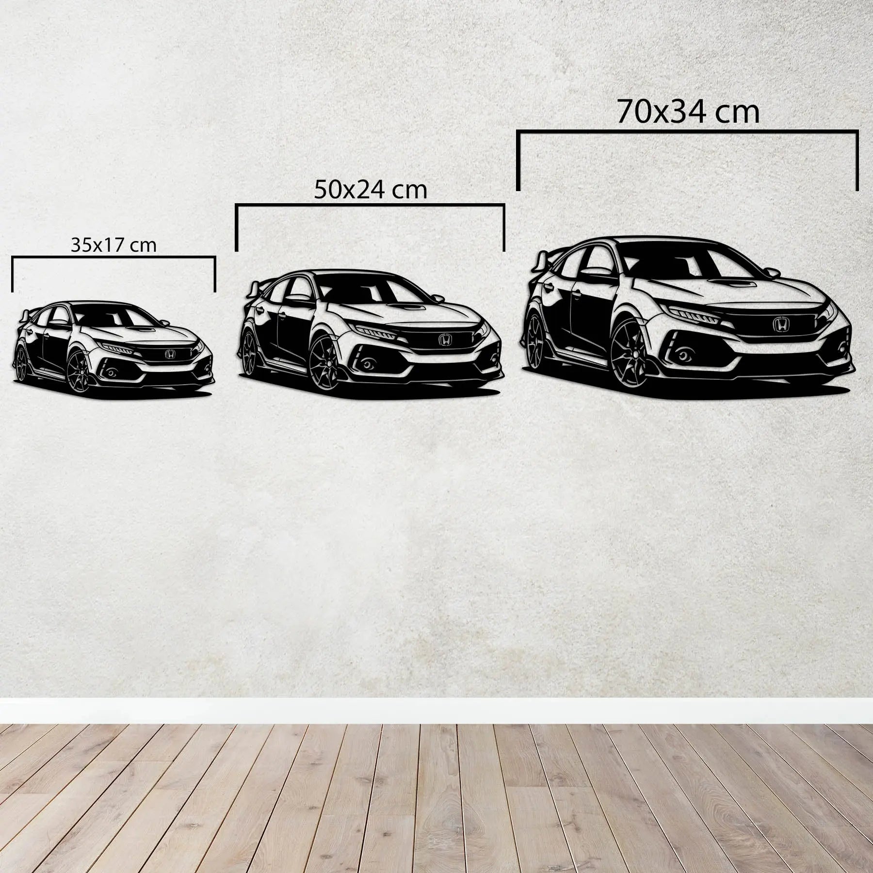 Honda Civic Type R – Araba Metal Duvar Dekoru Laser Artique
