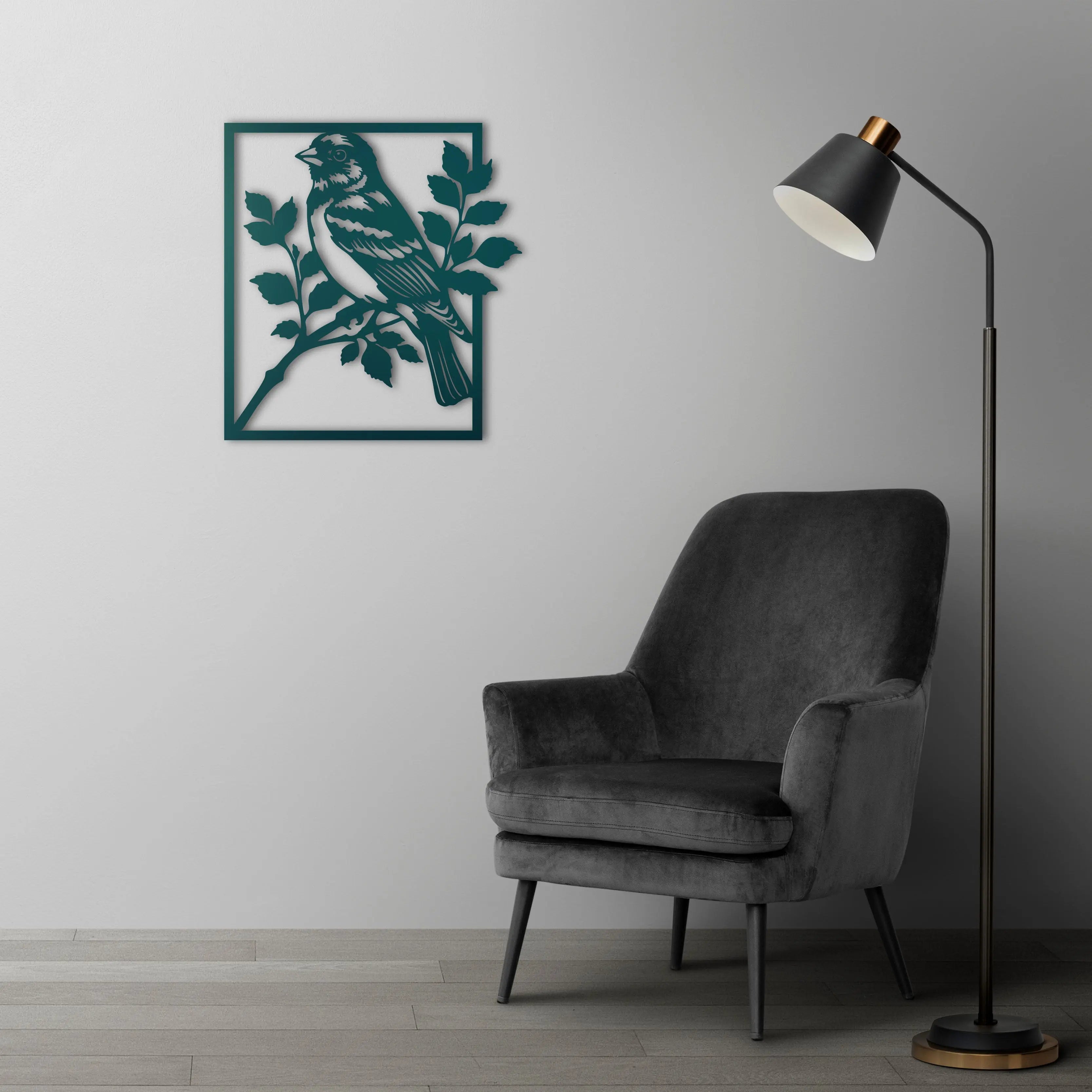 Doğa Şarkısı Kuş Metal Duvar Dekoru Laser Artique