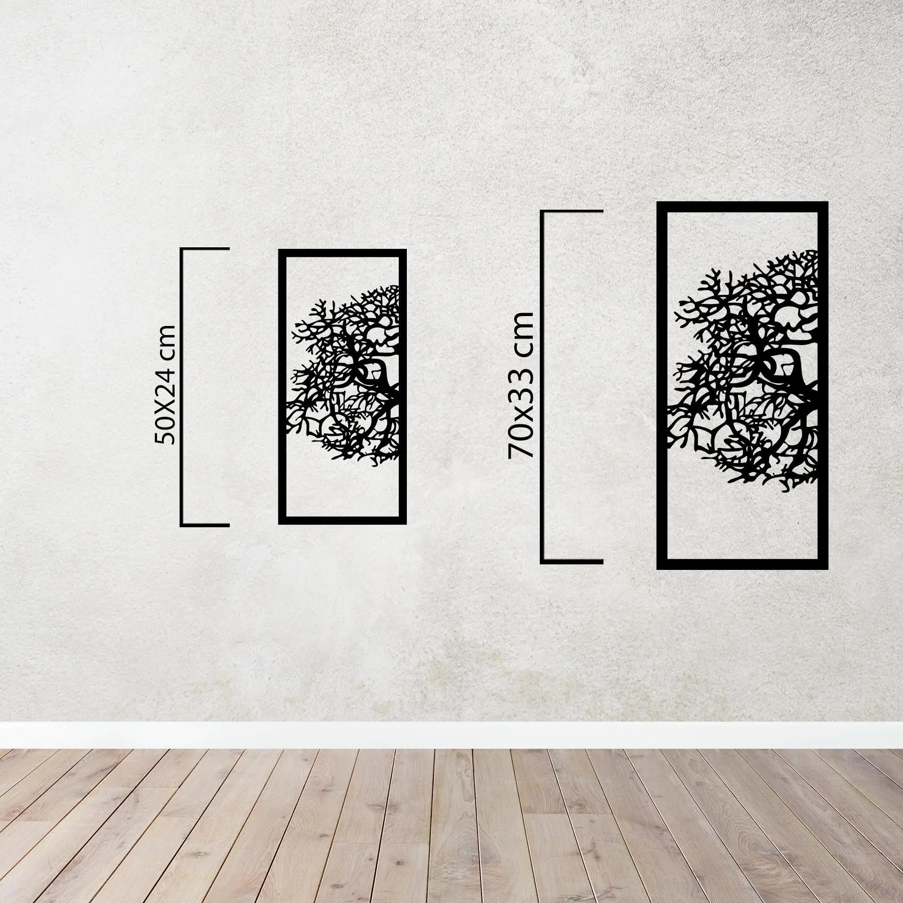 Köklerden Gökyüzüne Ağaç Metal Duvar Dekoru Laser Artique