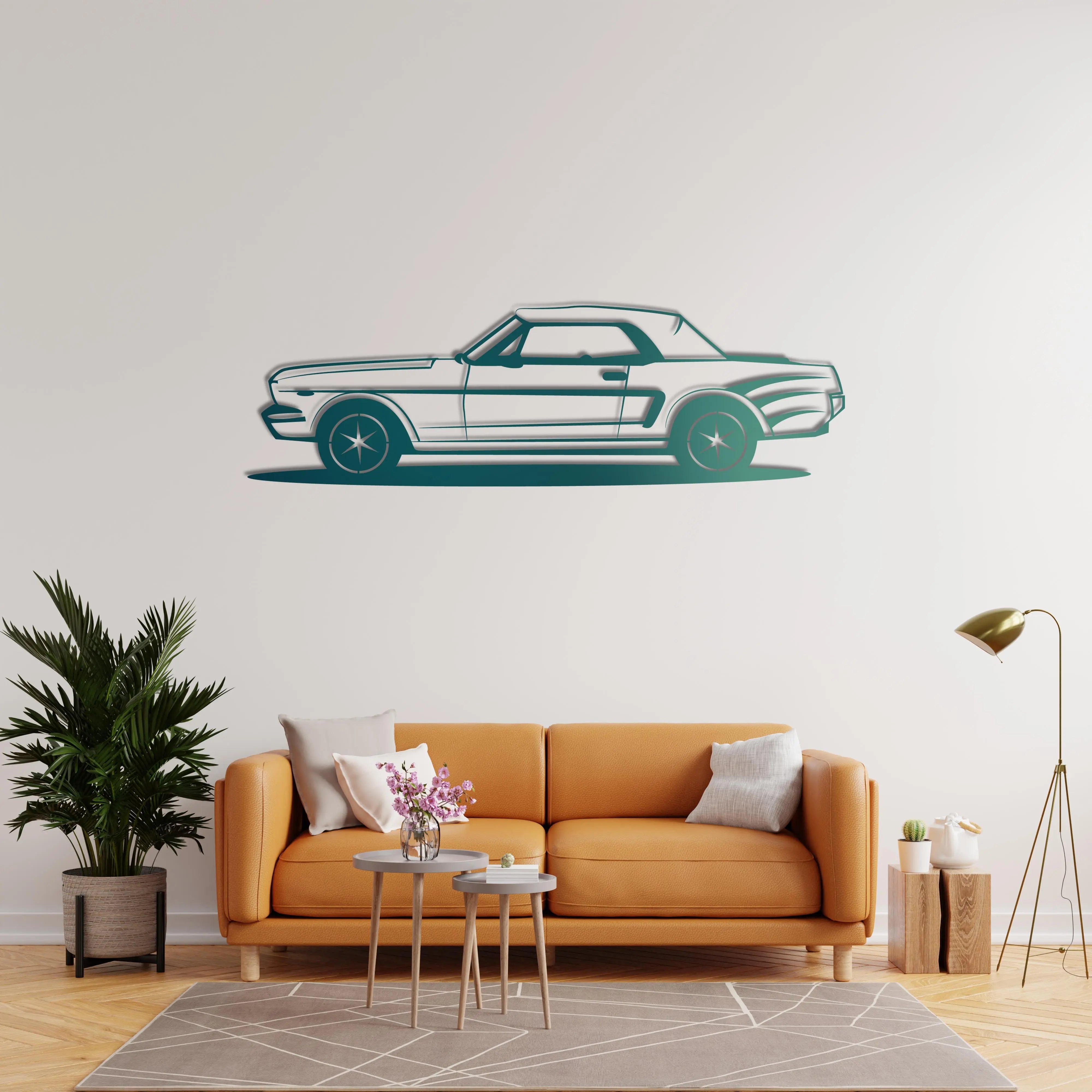 Klasik Mustang – Araba Metal Duvar Dekoru Laser Artique