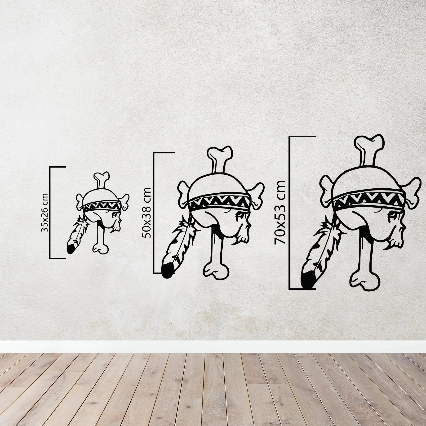 Kızılderili Kuru Kafa – Metal Duvar Dekoru Laser Artique