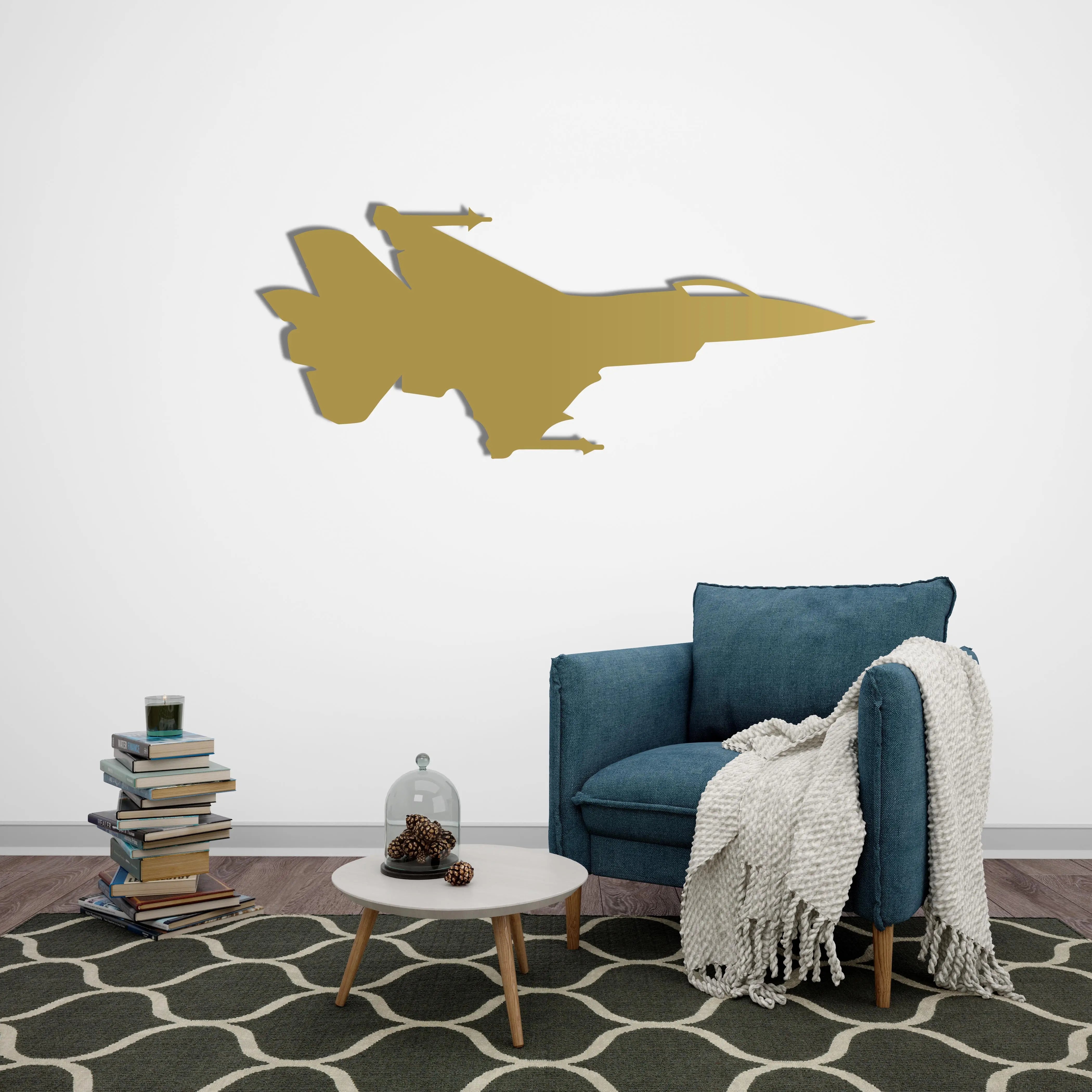 Jet Uçak – Metal Duvar Dekoru Laser Artique