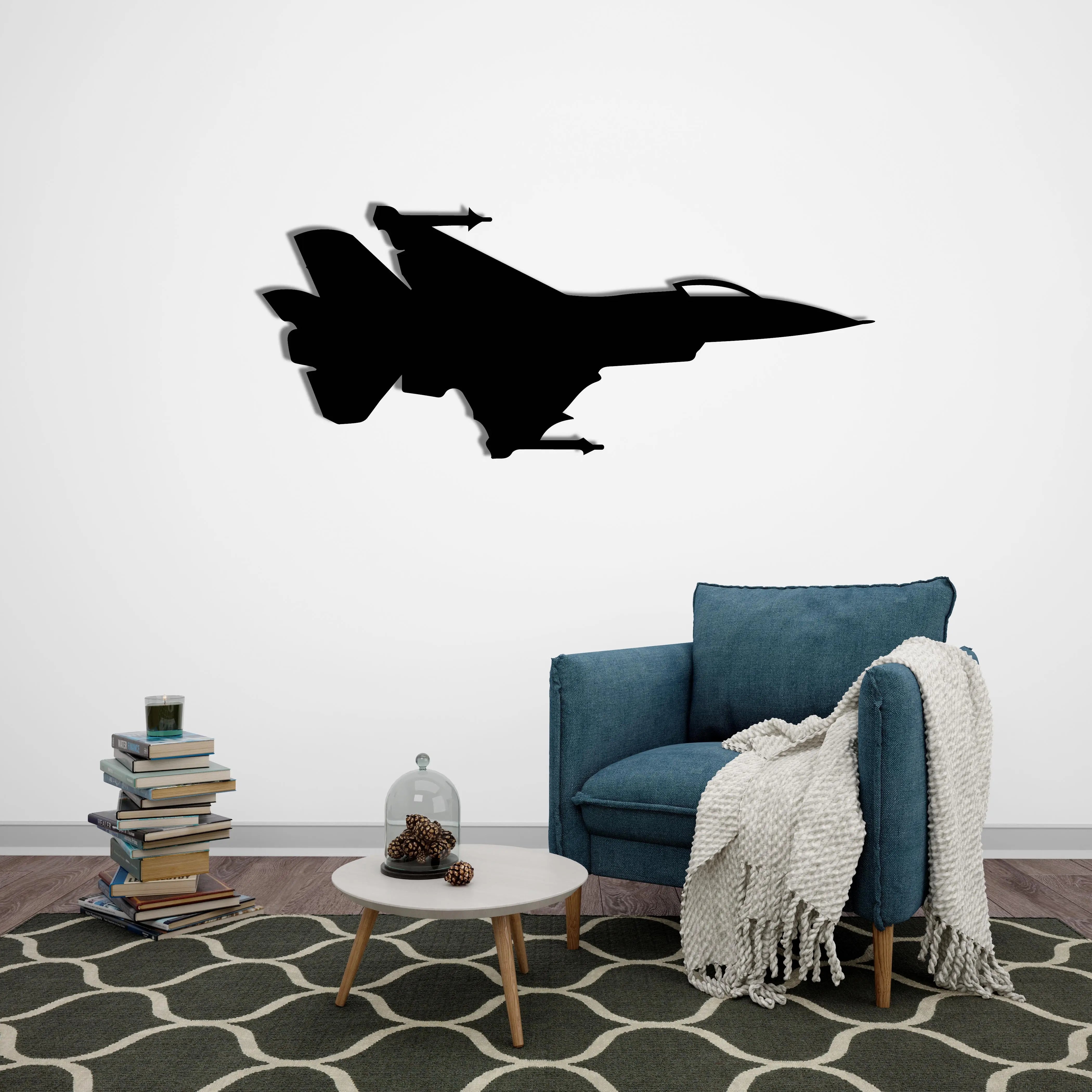 Jet Uçak – Metal Duvar Dekoru Laser Artique