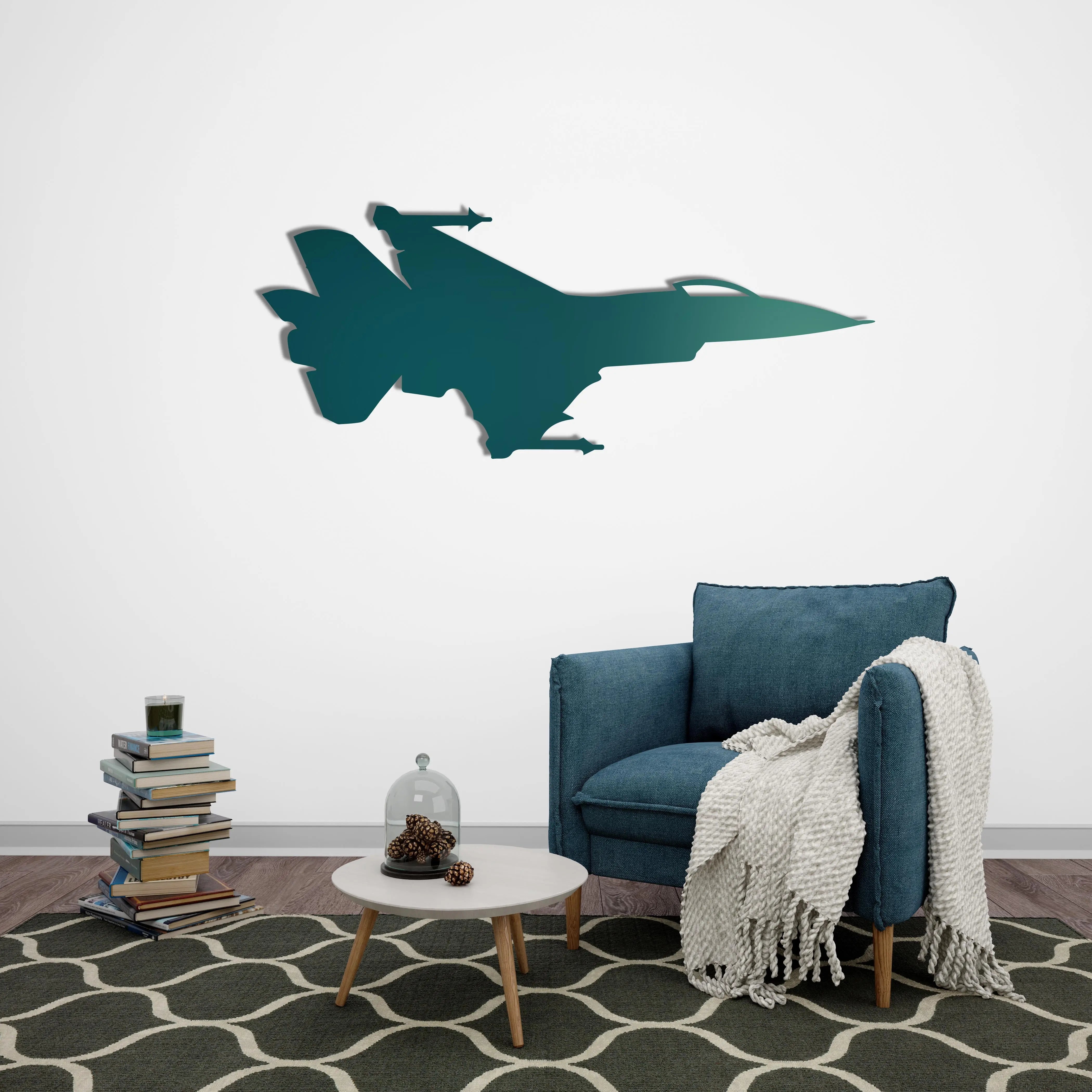 Jet Uçak – Metal Duvar Dekoru Laser Artique