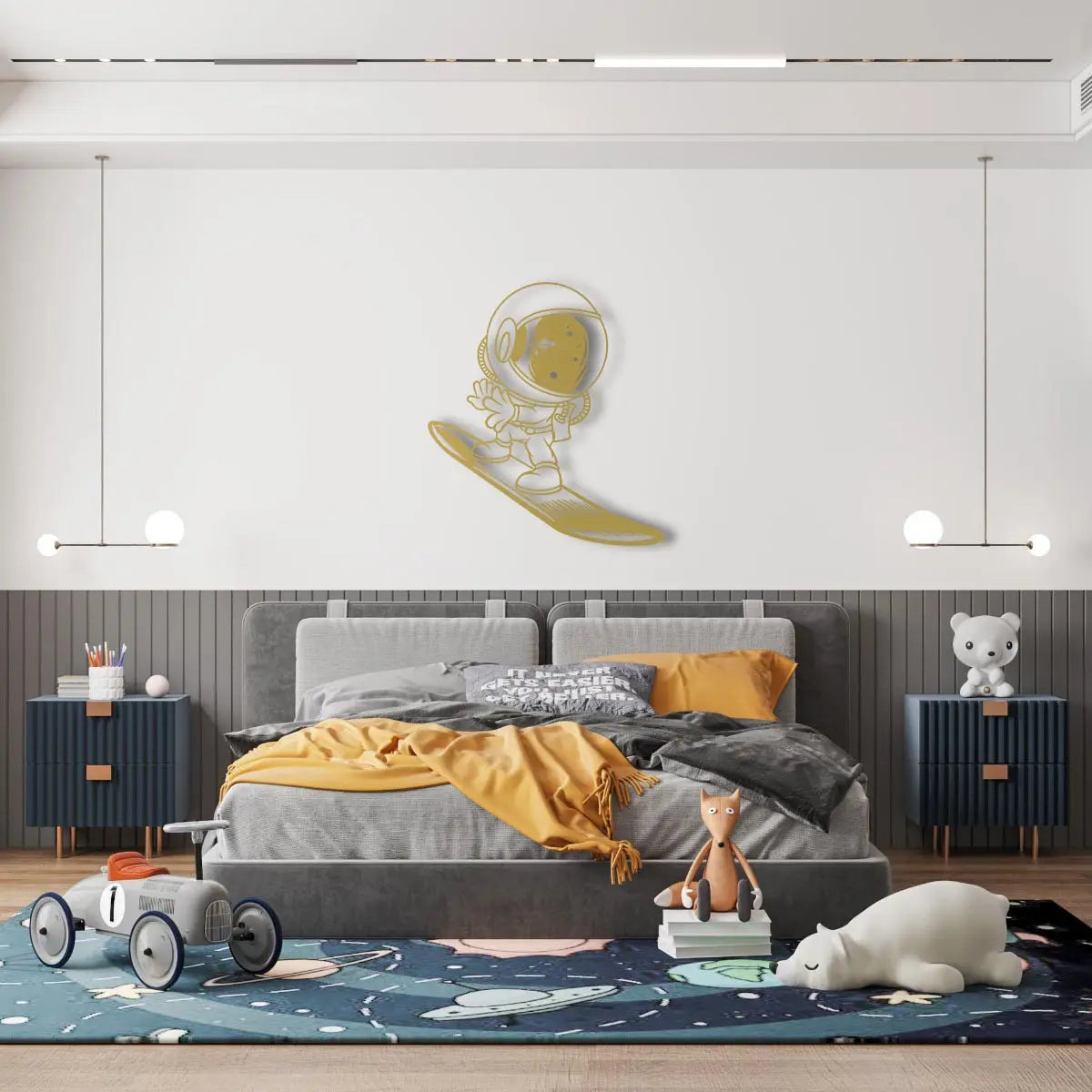 Yıldız Sörfçüsü Metal Duvar Dekoru Laser Artique