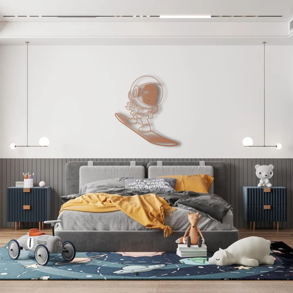 Yıldız Sörfçüsü Metal Duvar Dekoru Laser Artique