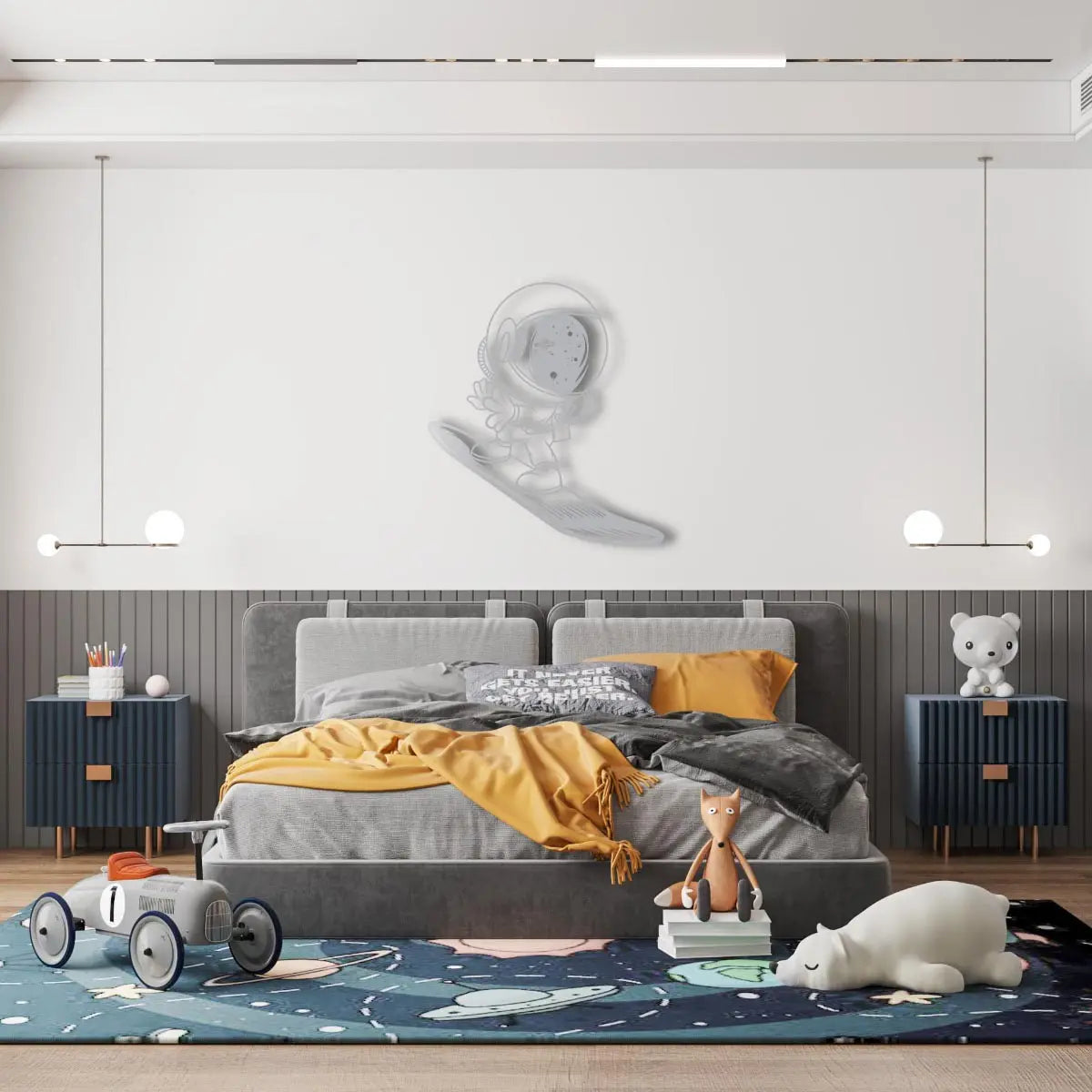 Yıldız Sörfçüsü Metal Duvar Dekoru Laser Artique