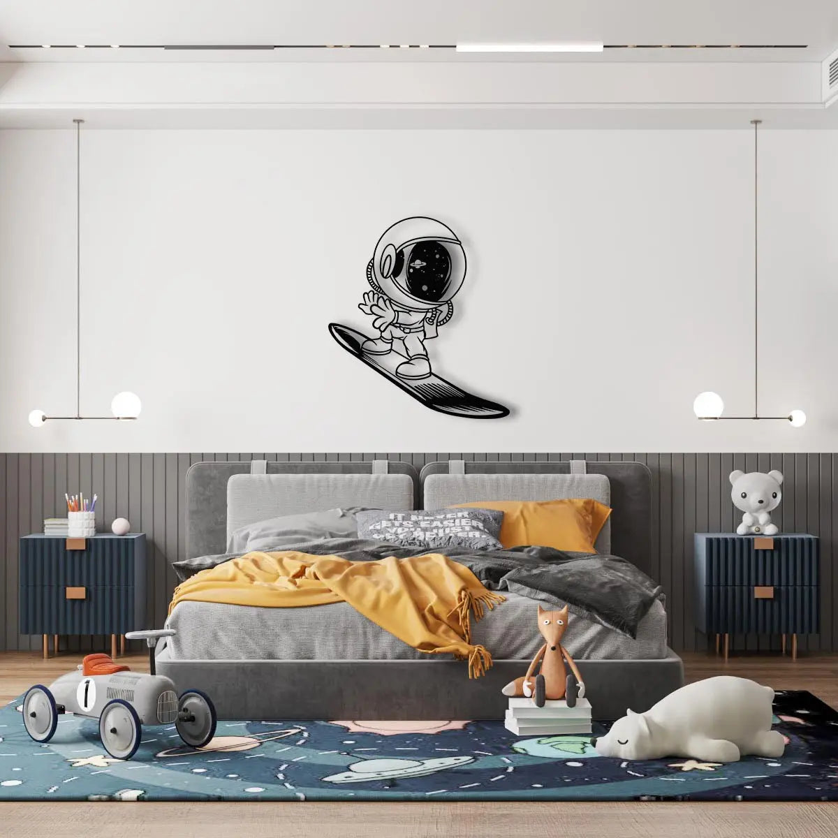 Yıldız Sörfçüsü Metal Duvar Dekoru Laser Artique