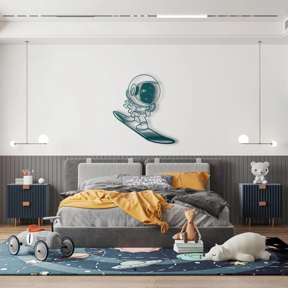 Yıldız Sörfçüsü Metal Duvar Dekoru Laser Artique