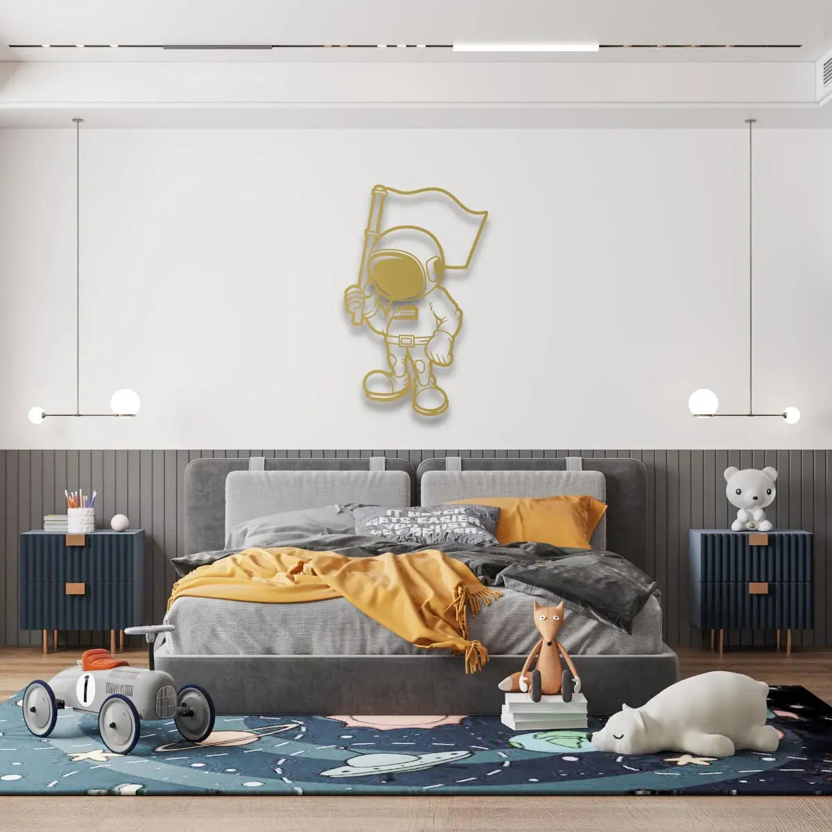 Galaksi Fatihi Metal Duvar Dekoru Laser Artique