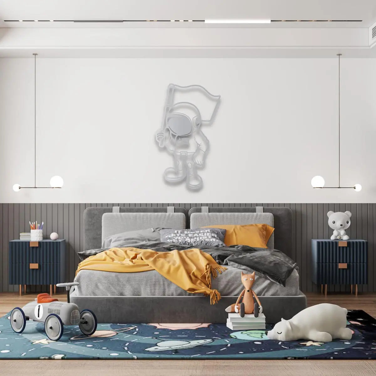 Galaksi Fatihi Metal Duvar Dekoru Laser Artique