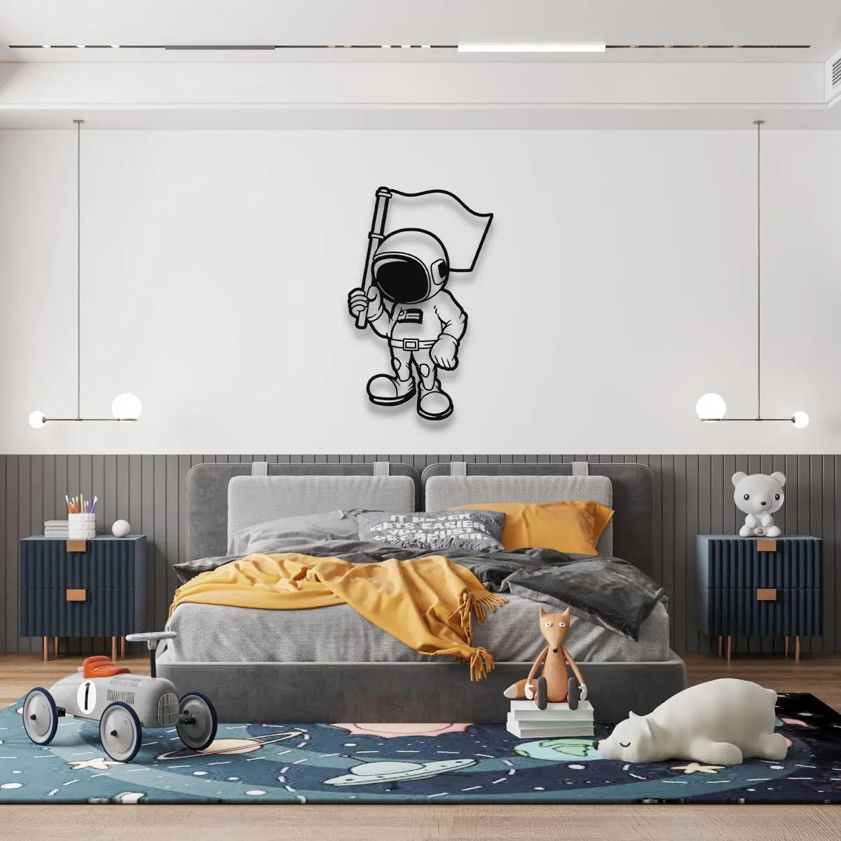 Galaksi Fatihi Metal Duvar Dekoru Laser Artique