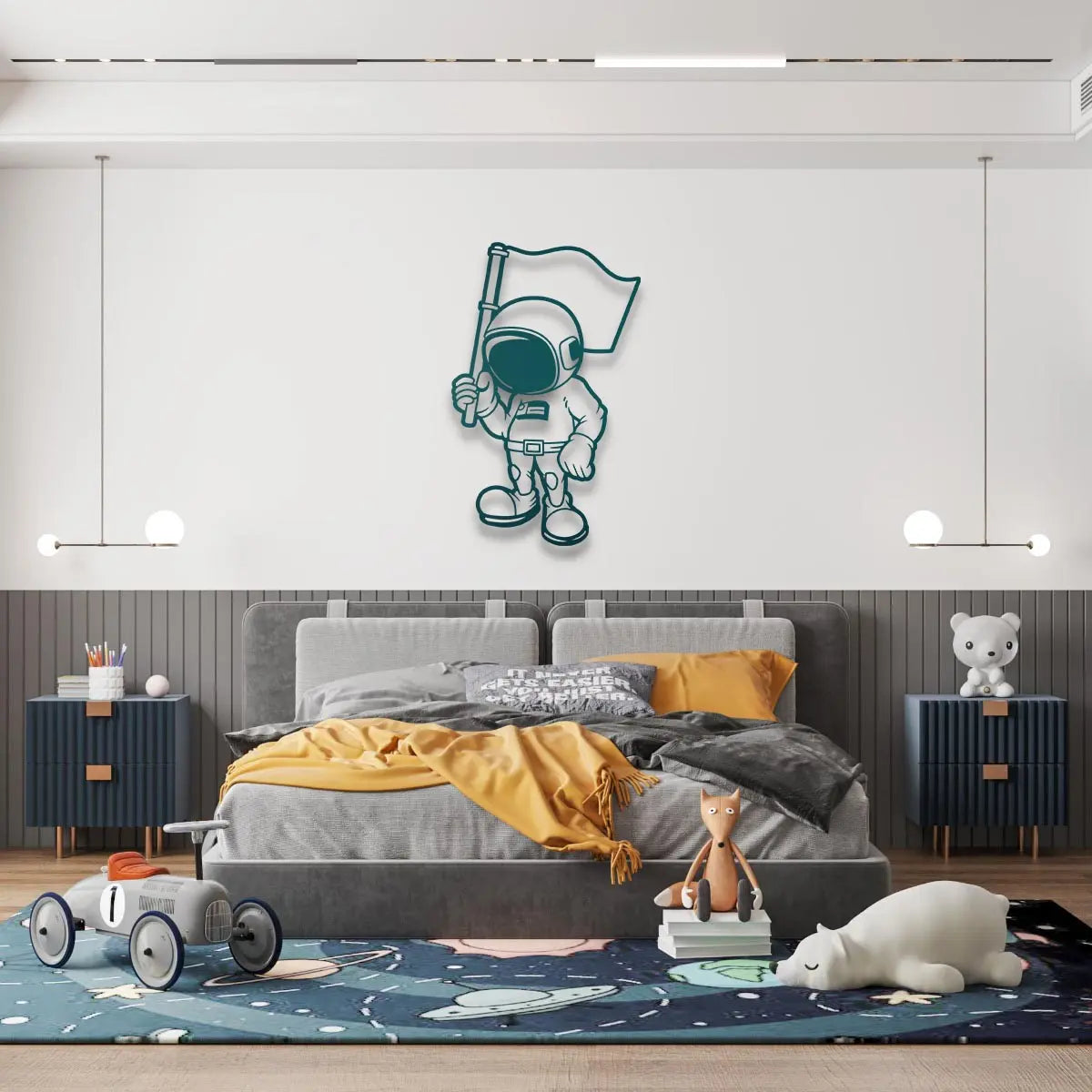 Galaksi Fatihi Metal Duvar Dekoru Laser Artique