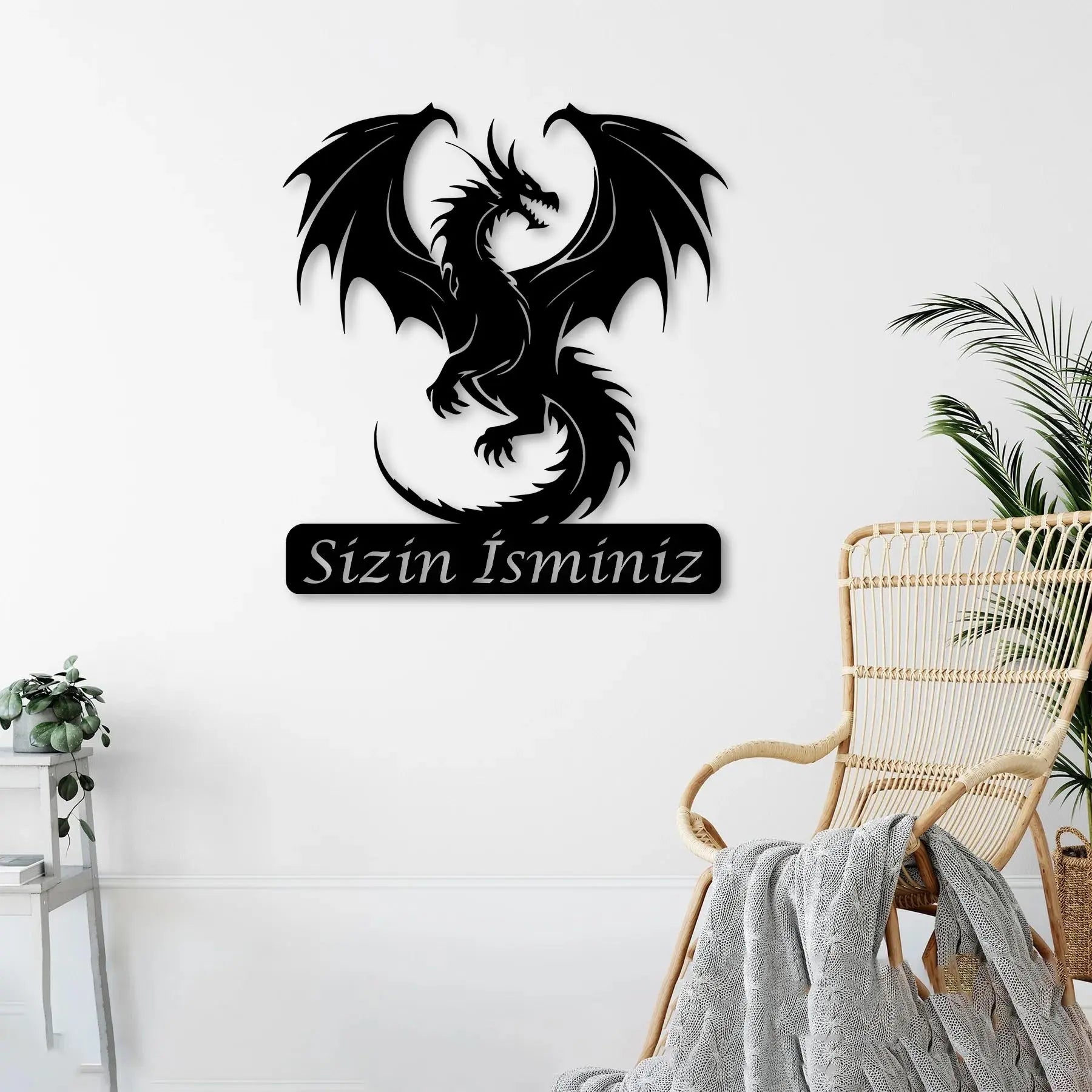 Ejderhanın Yükselişi Metal Duvar Dekoru Laser Artique