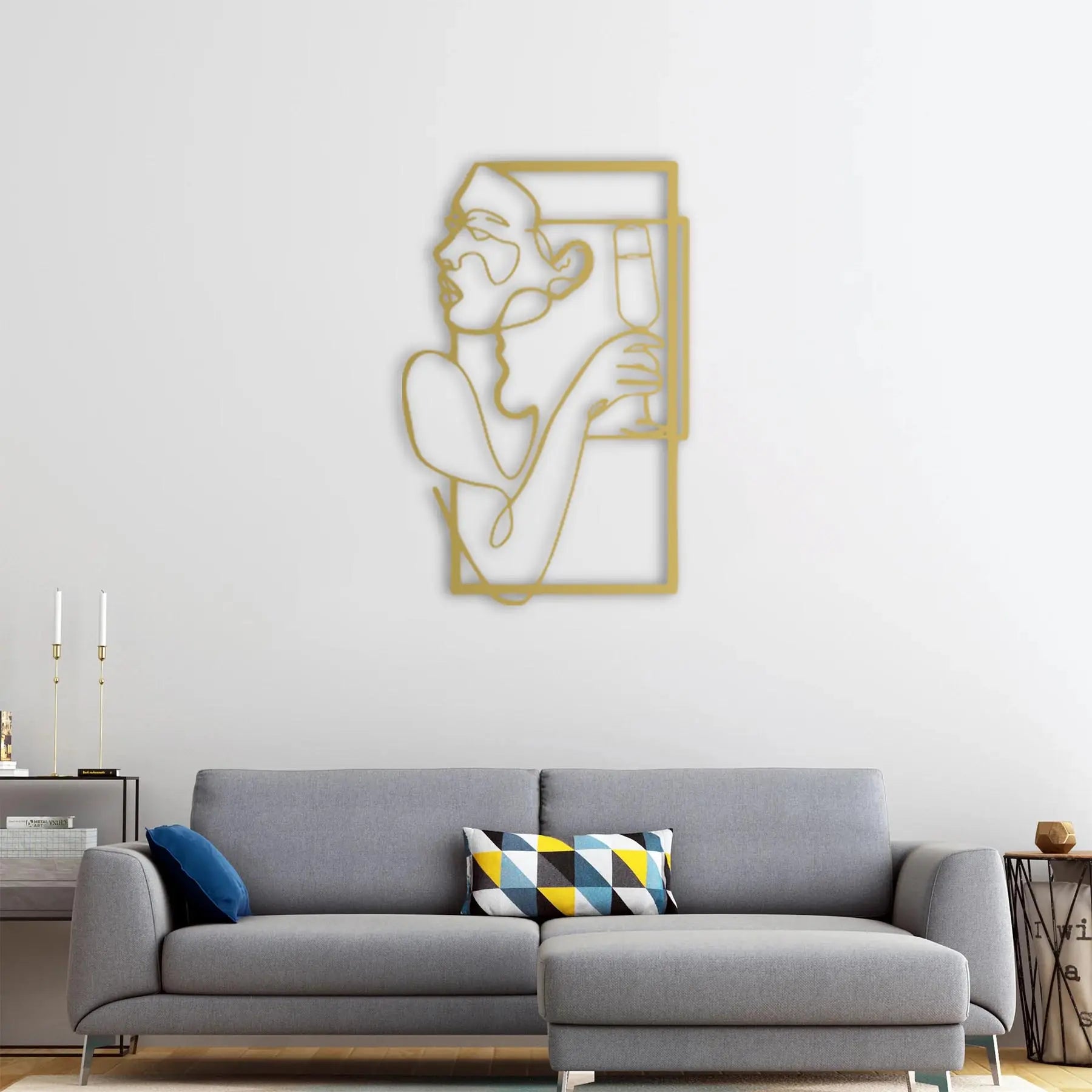 Kadehte Cesaret Metal Duvar Dekoru Laser Artique