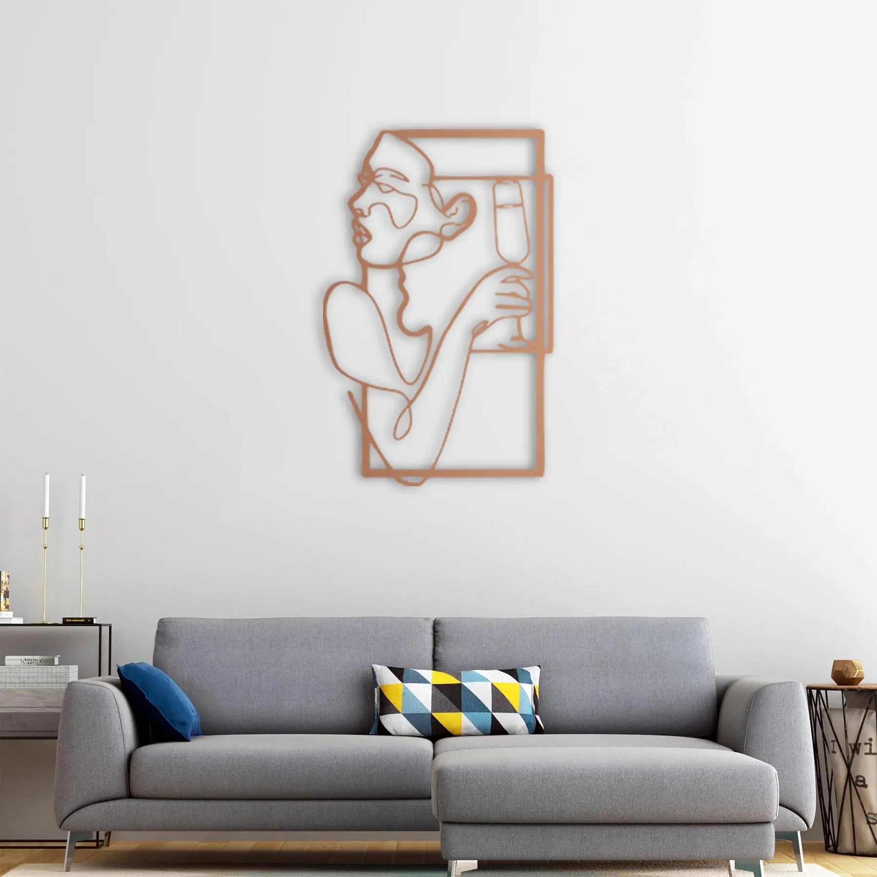 Kadehte Cesaret Metal Duvar Dekoru Laser Artique