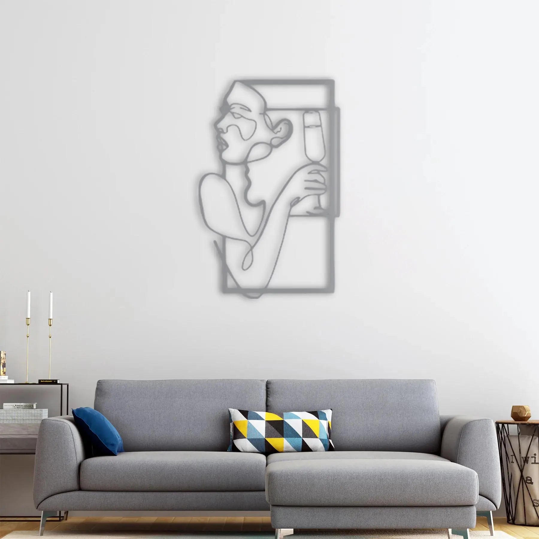 Kadehte Cesaret Metal Duvar Dekoru Laser Artique