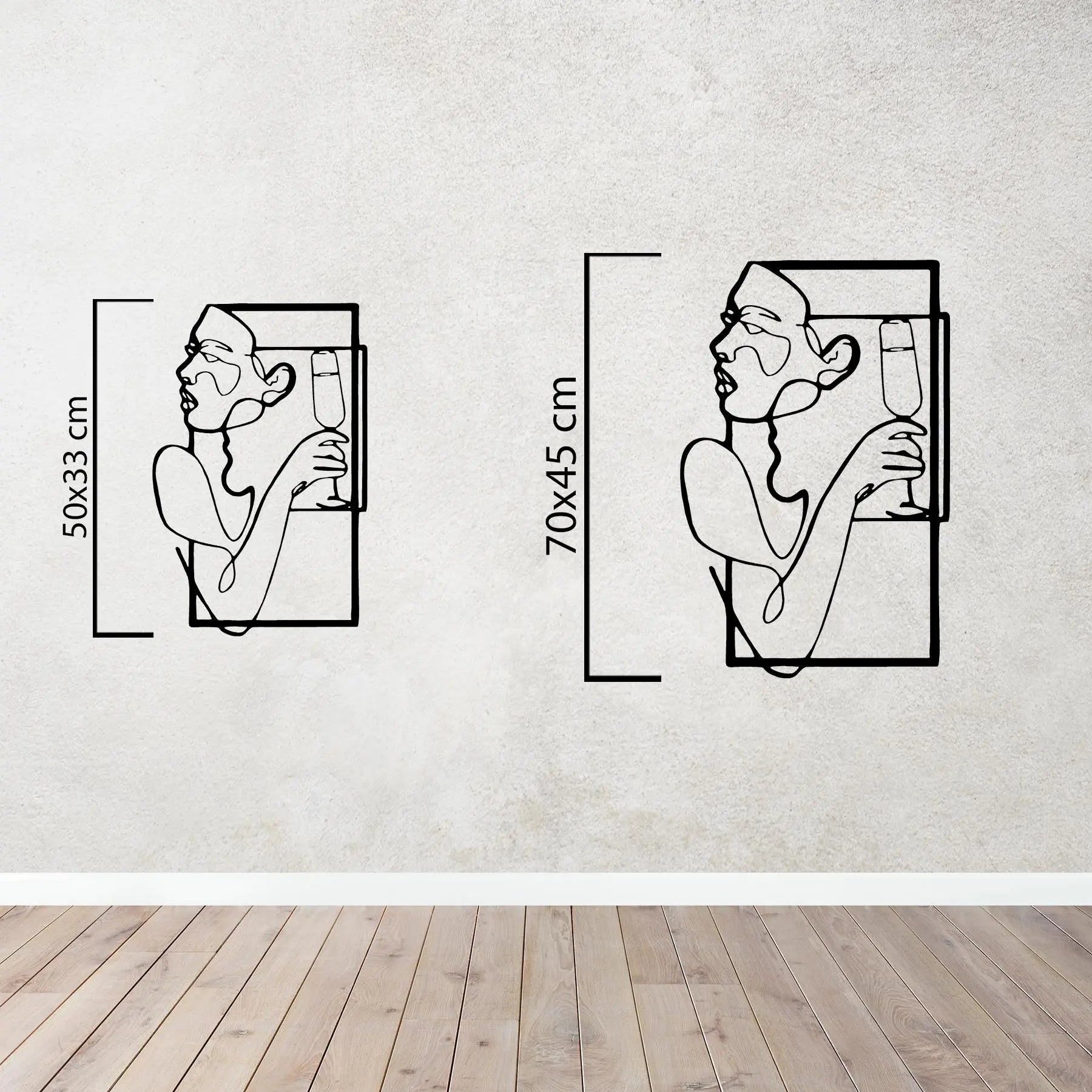 Kadehte Cesaret Metal Duvar Dekoru Laser Artique