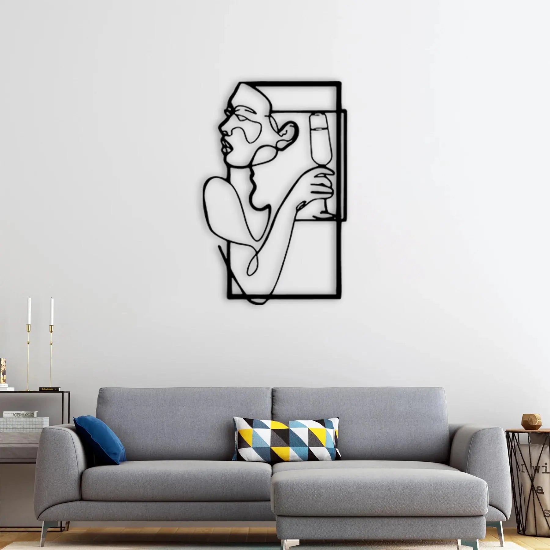 Kadehte Cesaret Metal Duvar Dekoru Laser Artique