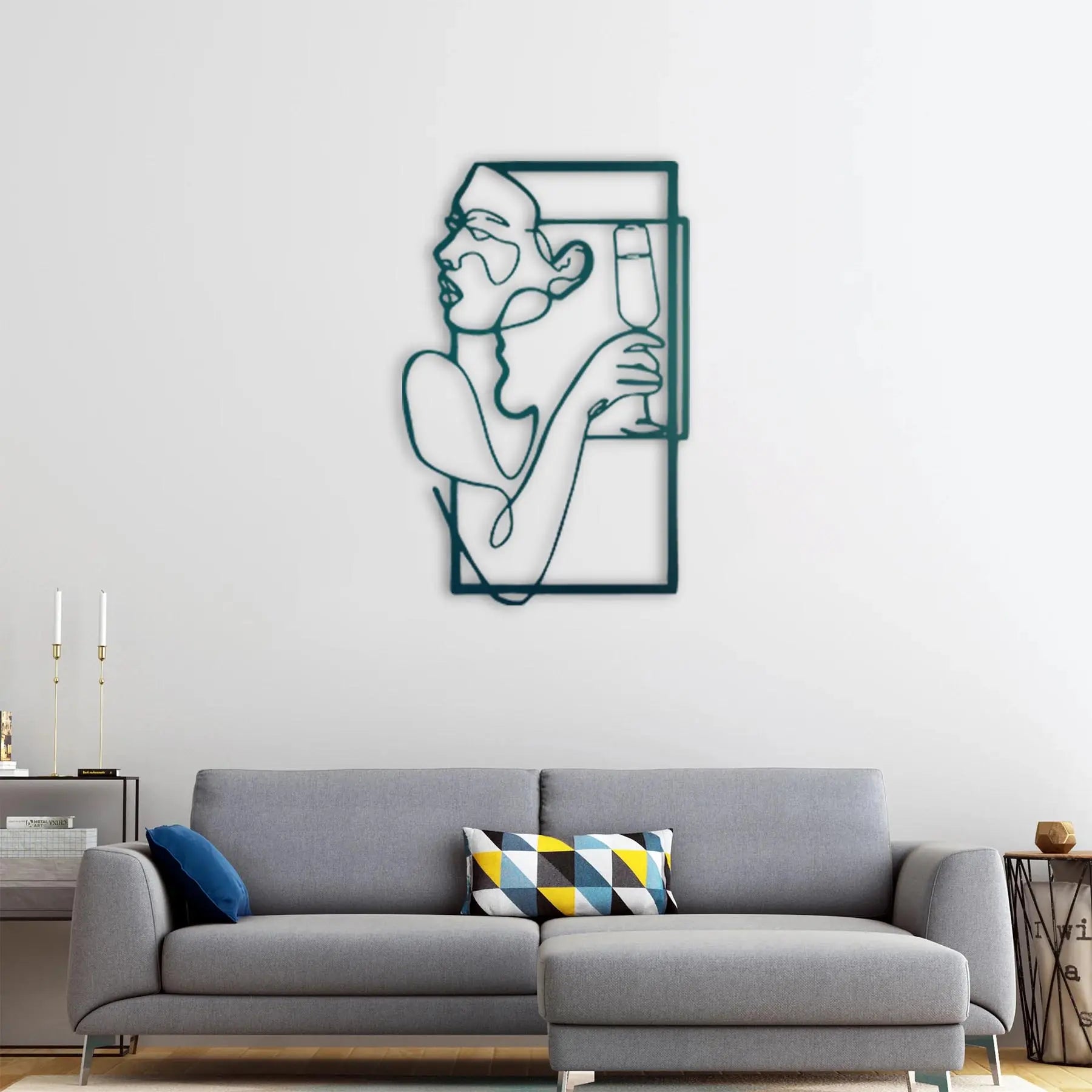 Kadehte Cesaret Metal Duvar Dekoru Laser Artique