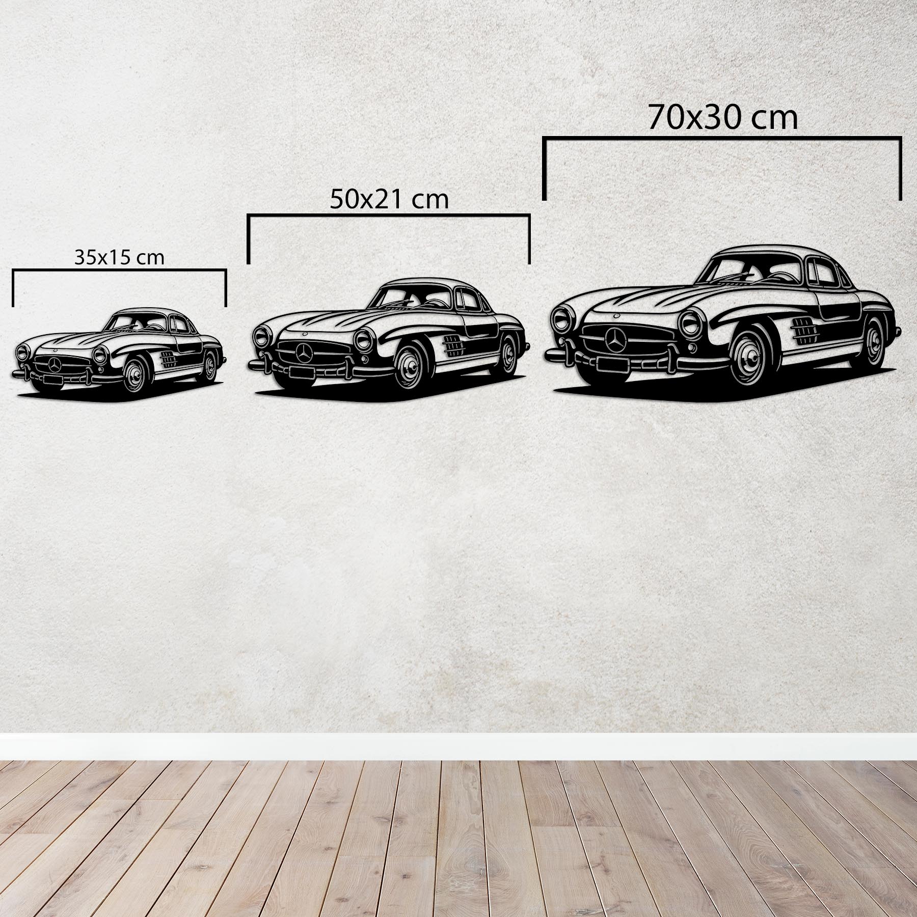 Mercedes-Benz 300SL Gullwing – Araba Metal Duvar Dekoru Laser Artique