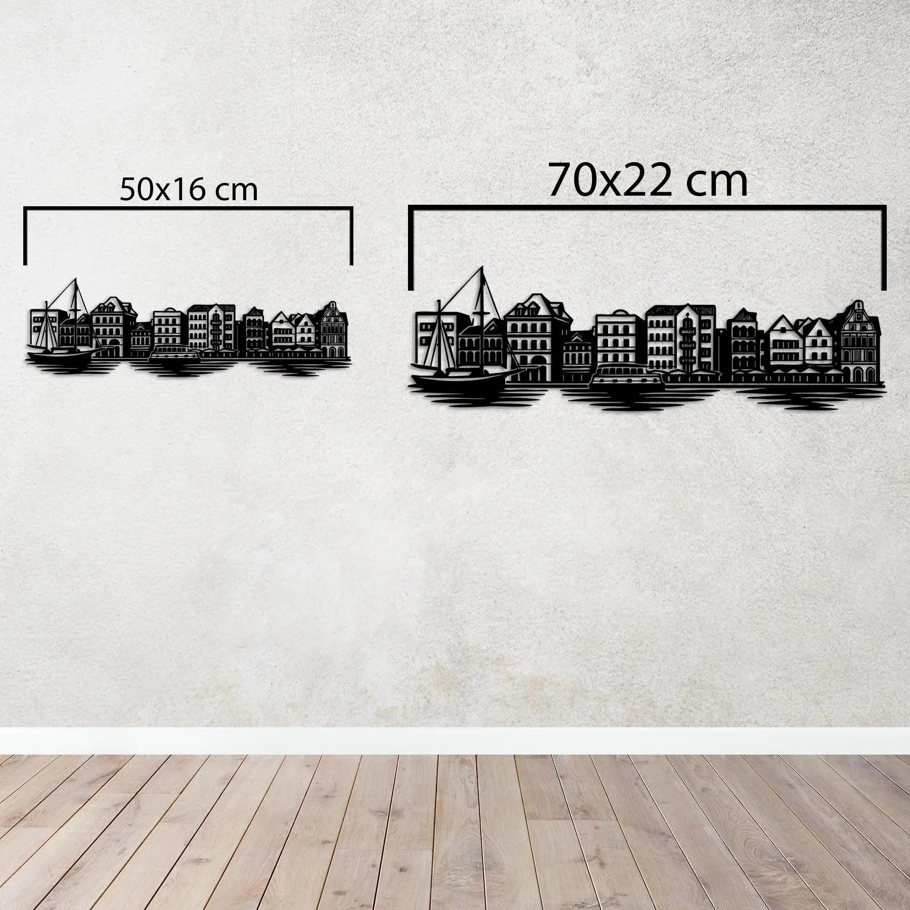 Sahil Kasabası – Metal Duvar Dekoru Laser Artique