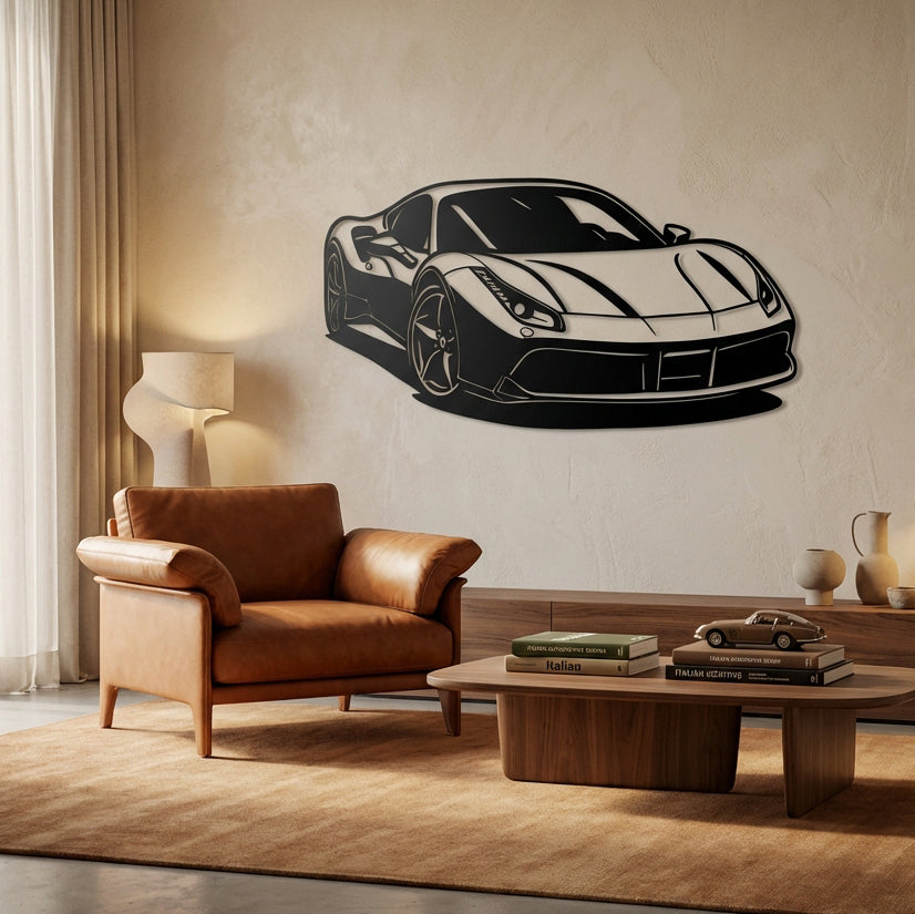Ferrari 488 GTB – Araba Metal Duvar Dekoru