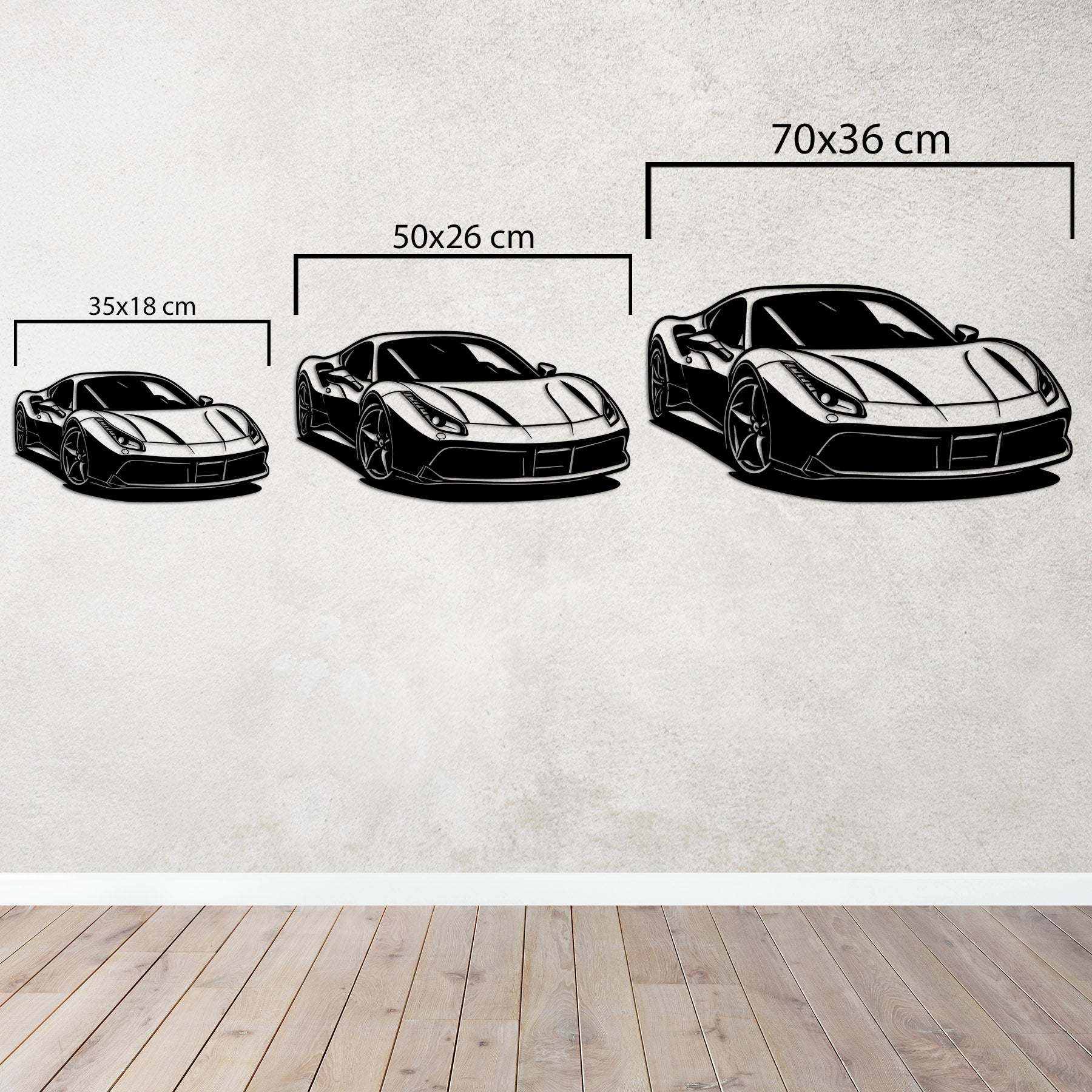 Ferrari 488 GTB – Araba Metal Duvar Dekoru Laser Artique