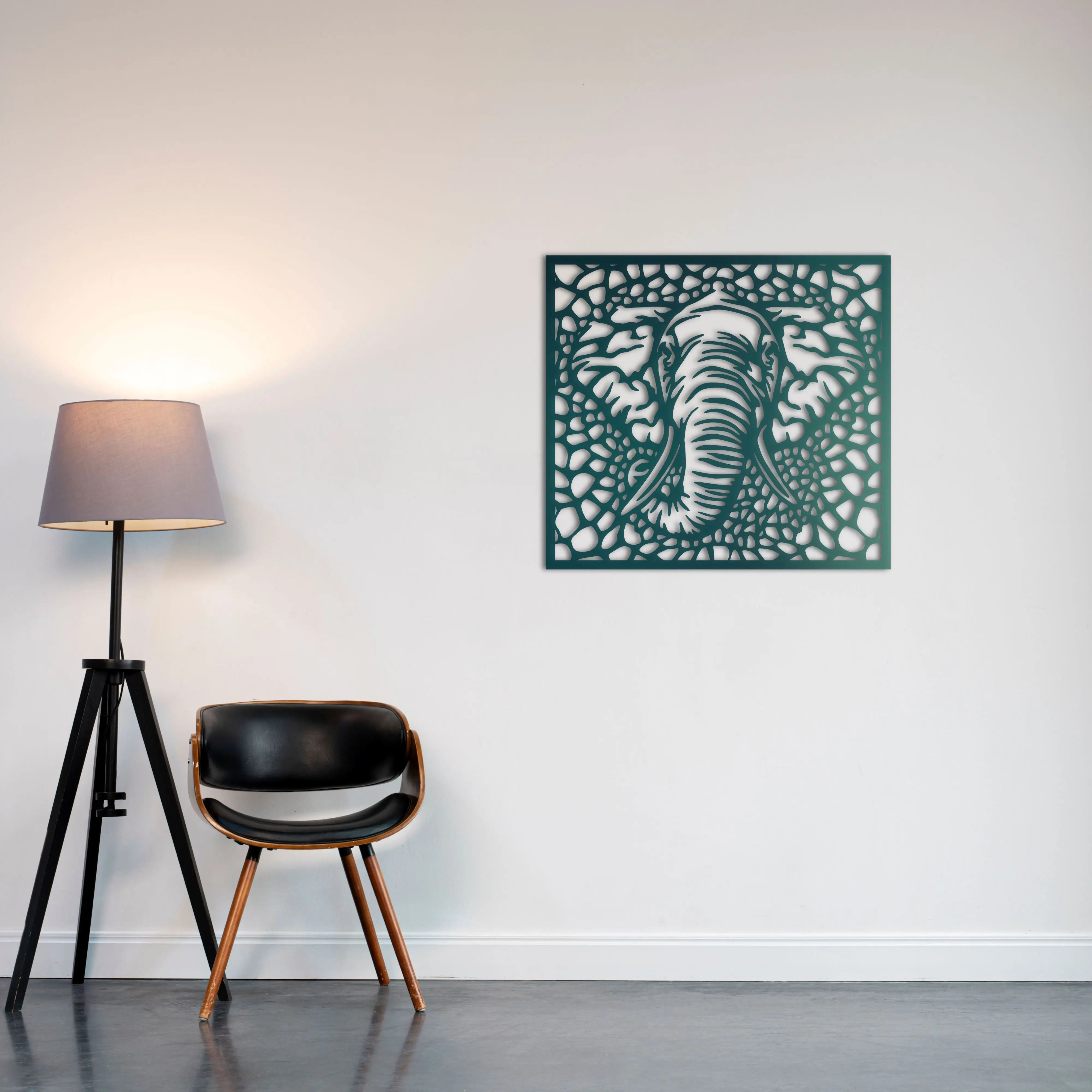 Fil "Afrika Mirası" Metal Duvar Dekoru Laser Artique