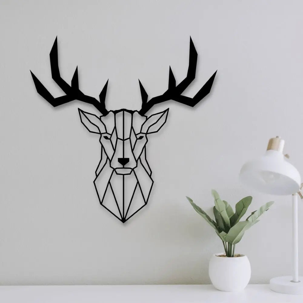 Geyik Metal Duvar Dekoru Laser Artique