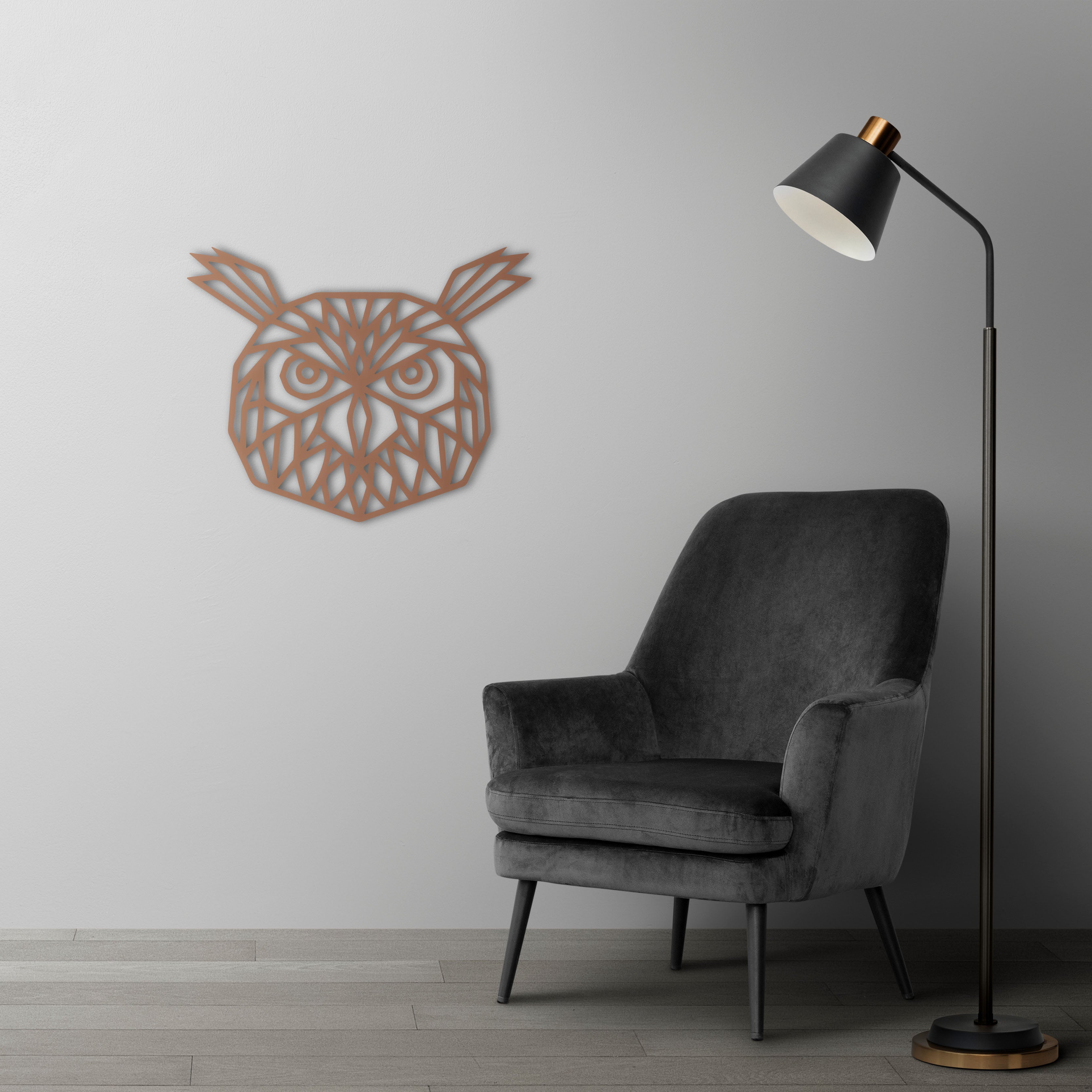 Gece Muhafızı Baykuş Metal Duvar Dekoru