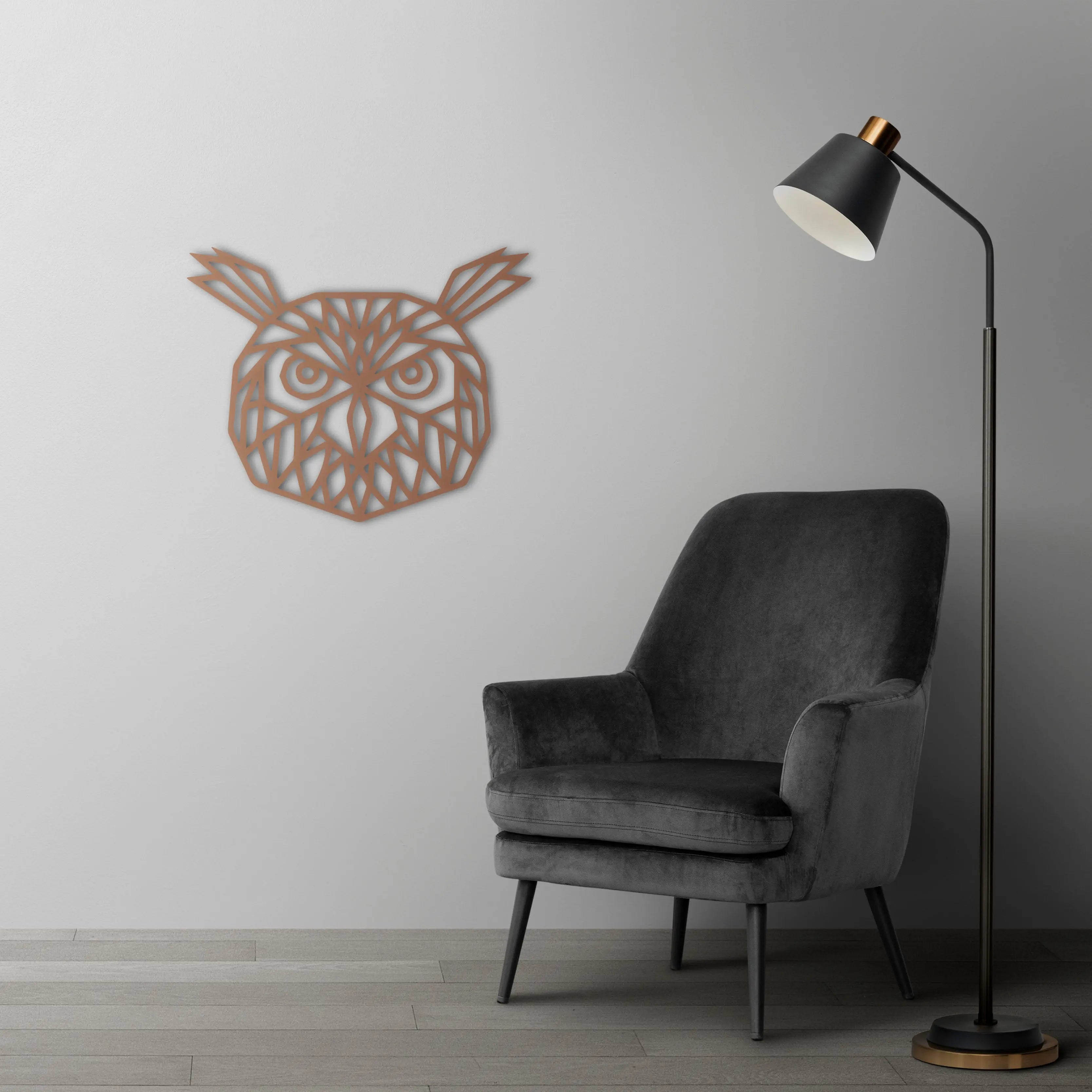 Gece Muhafızı Baykuş Metal Duvar Dekoru Laser Artique