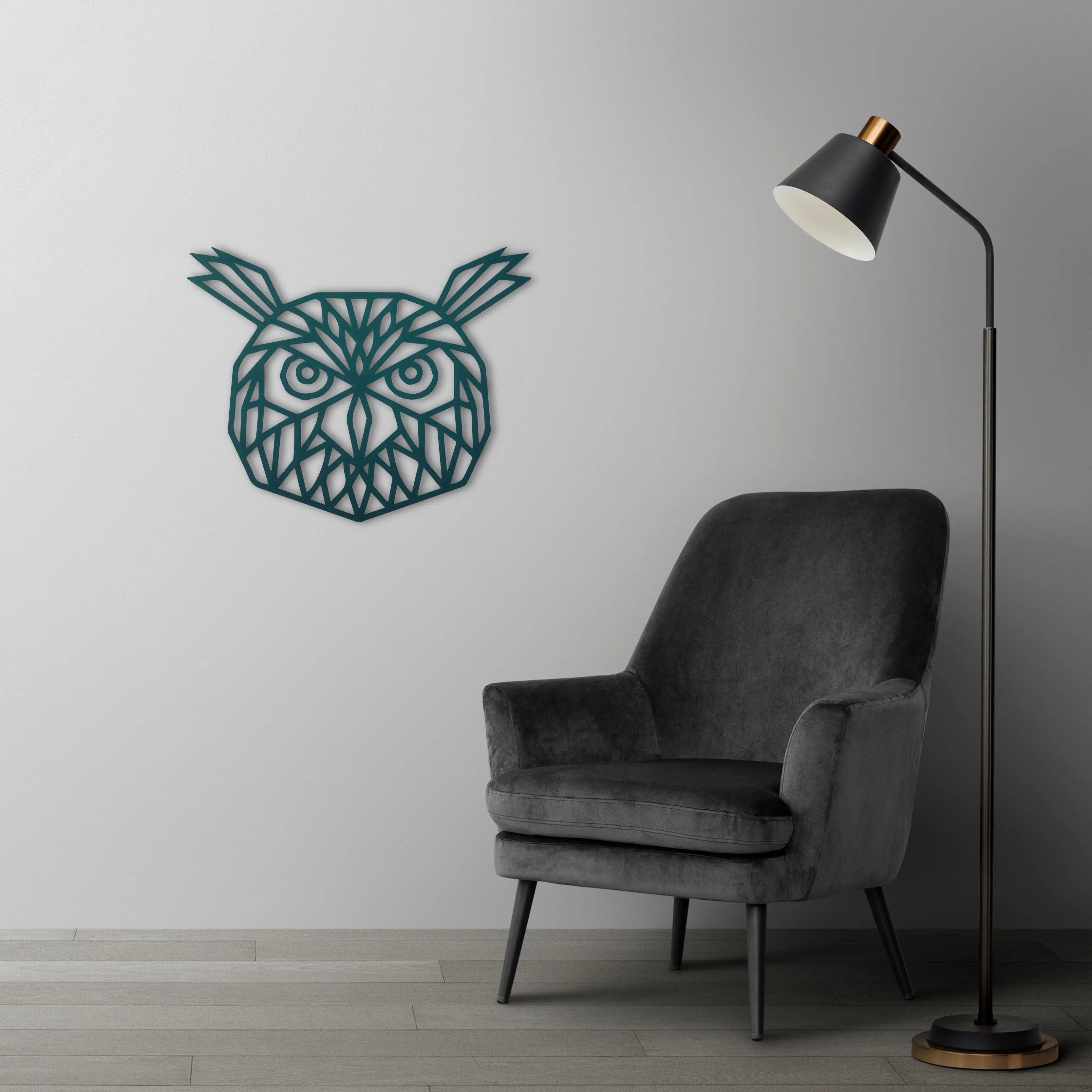 Gece Muhafızı Baykuş Metal Duvar Dekoru Laser Artique