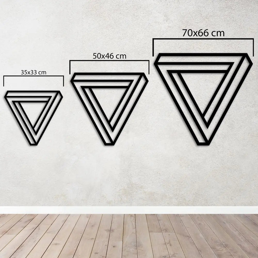 Sonsuzluk Üçgeni Metal Duvar Dekoru Laser Artique