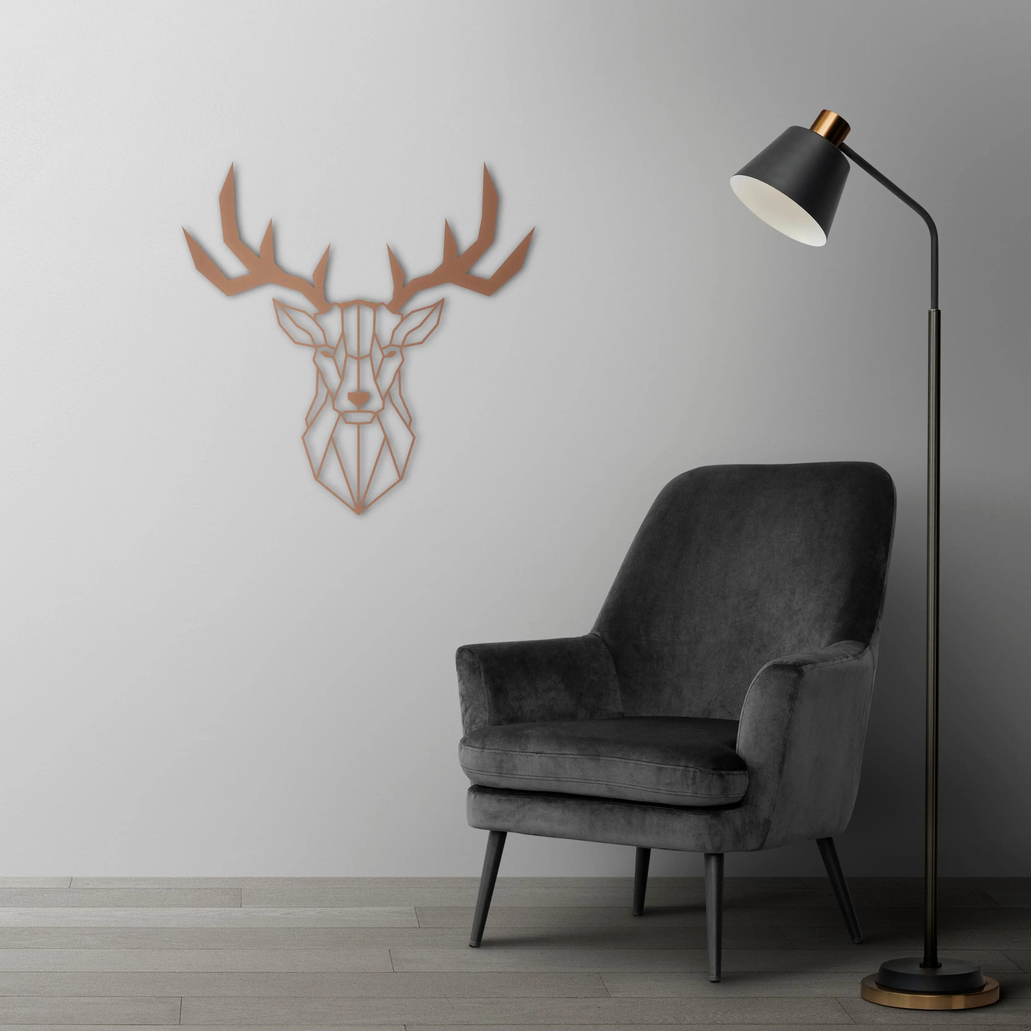 Geyik Metal Duvar Dekoru Laser Artique