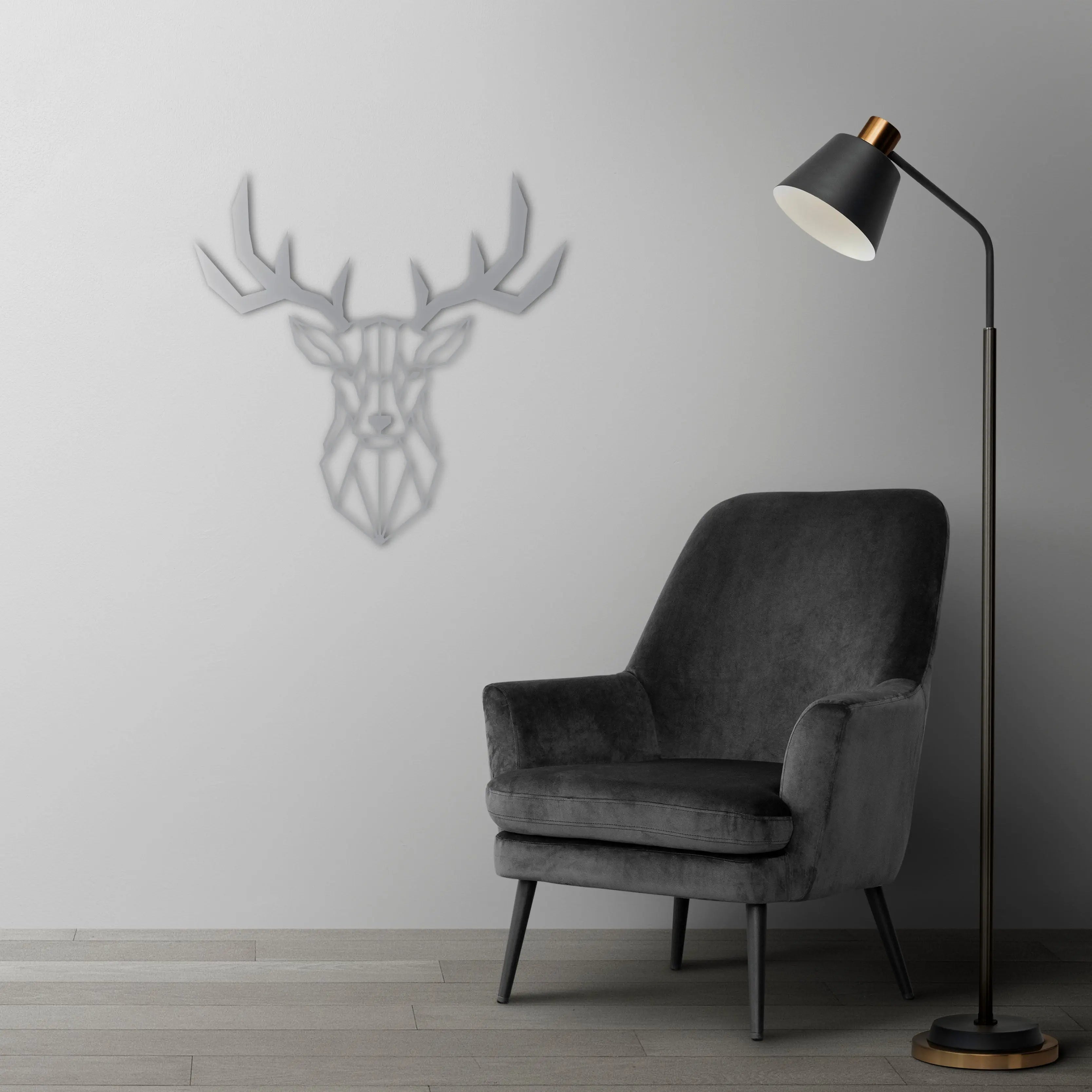Geyik Metal Duvar Dekoru Laser Artique