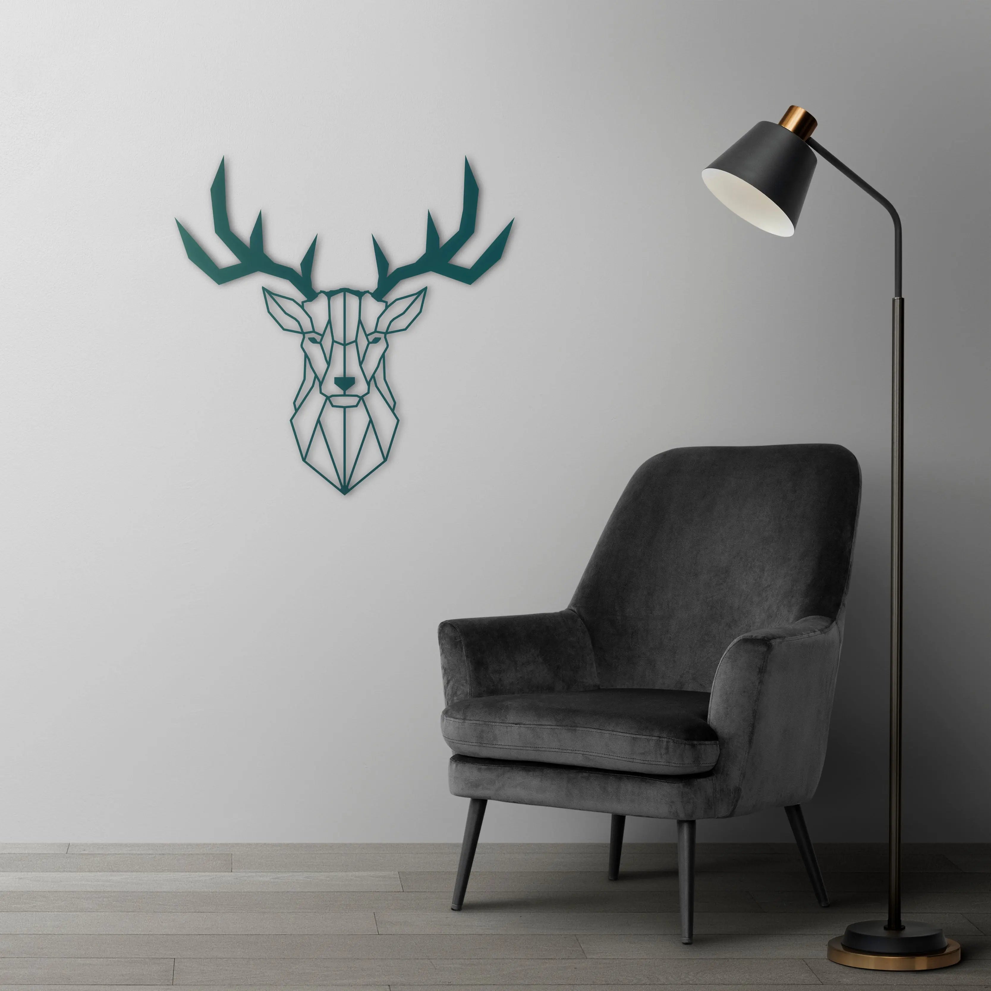 Geyik Metal Duvar Dekoru Laser Artique