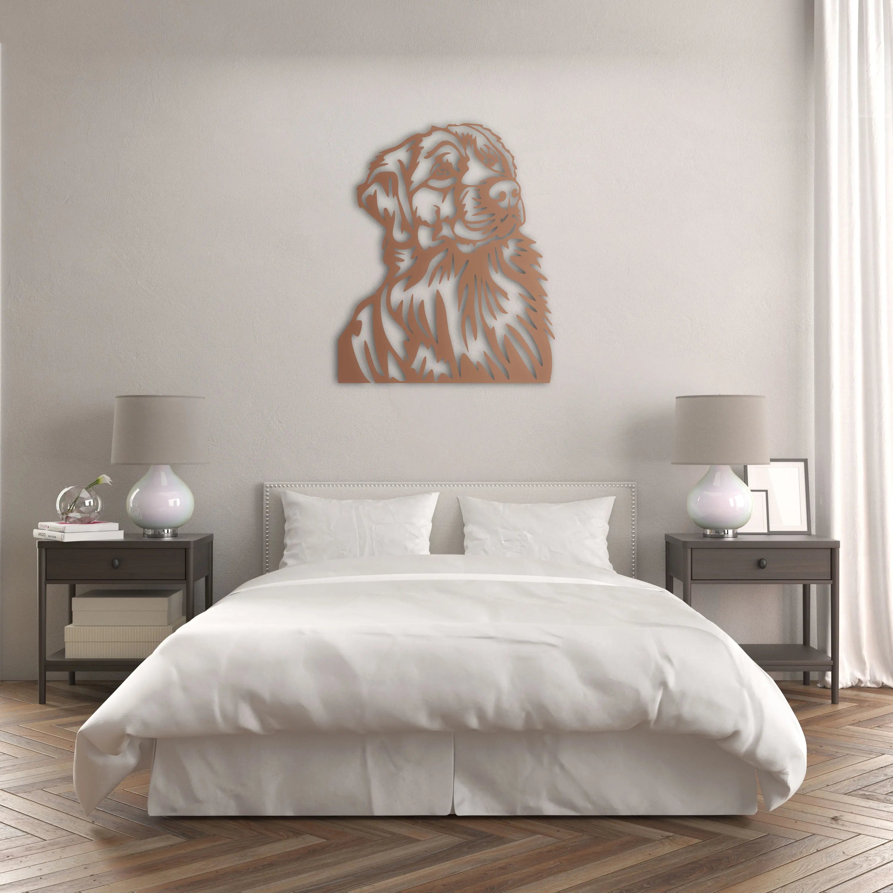 Golden Sadık Dost Metal Duvar Dekoru Laser Artique