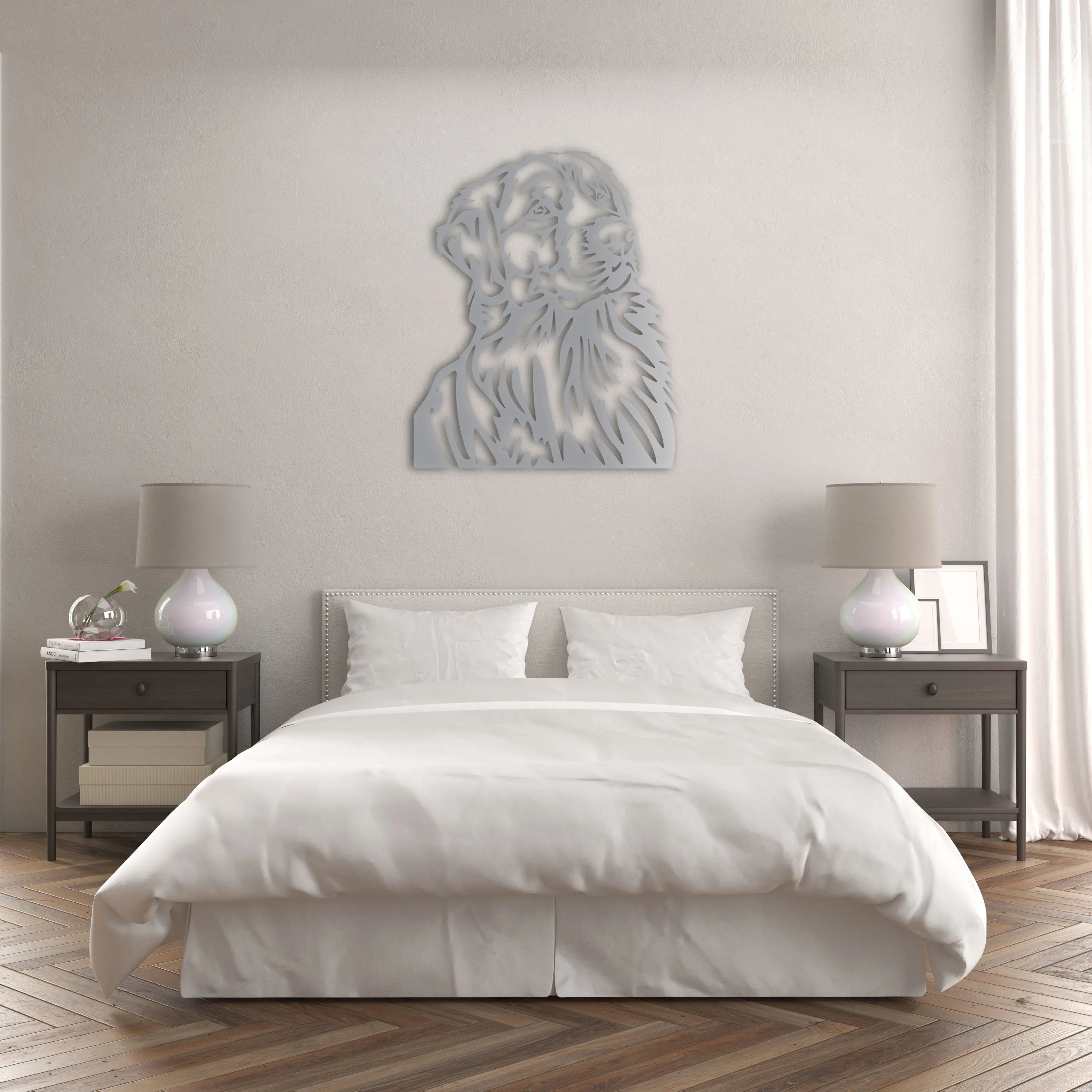 Golden Sadık Dost Metal Duvar Dekoru Laser Artique