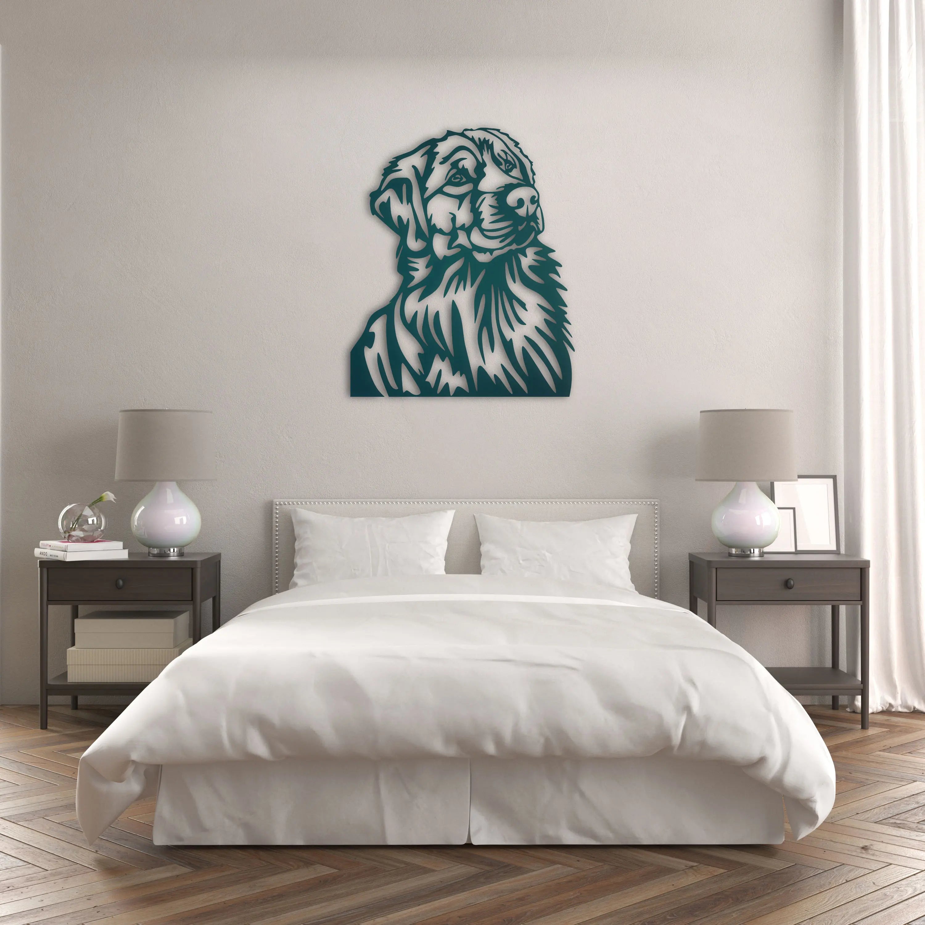 Golden Sadık Dost Metal Duvar Dekoru Laser Artique